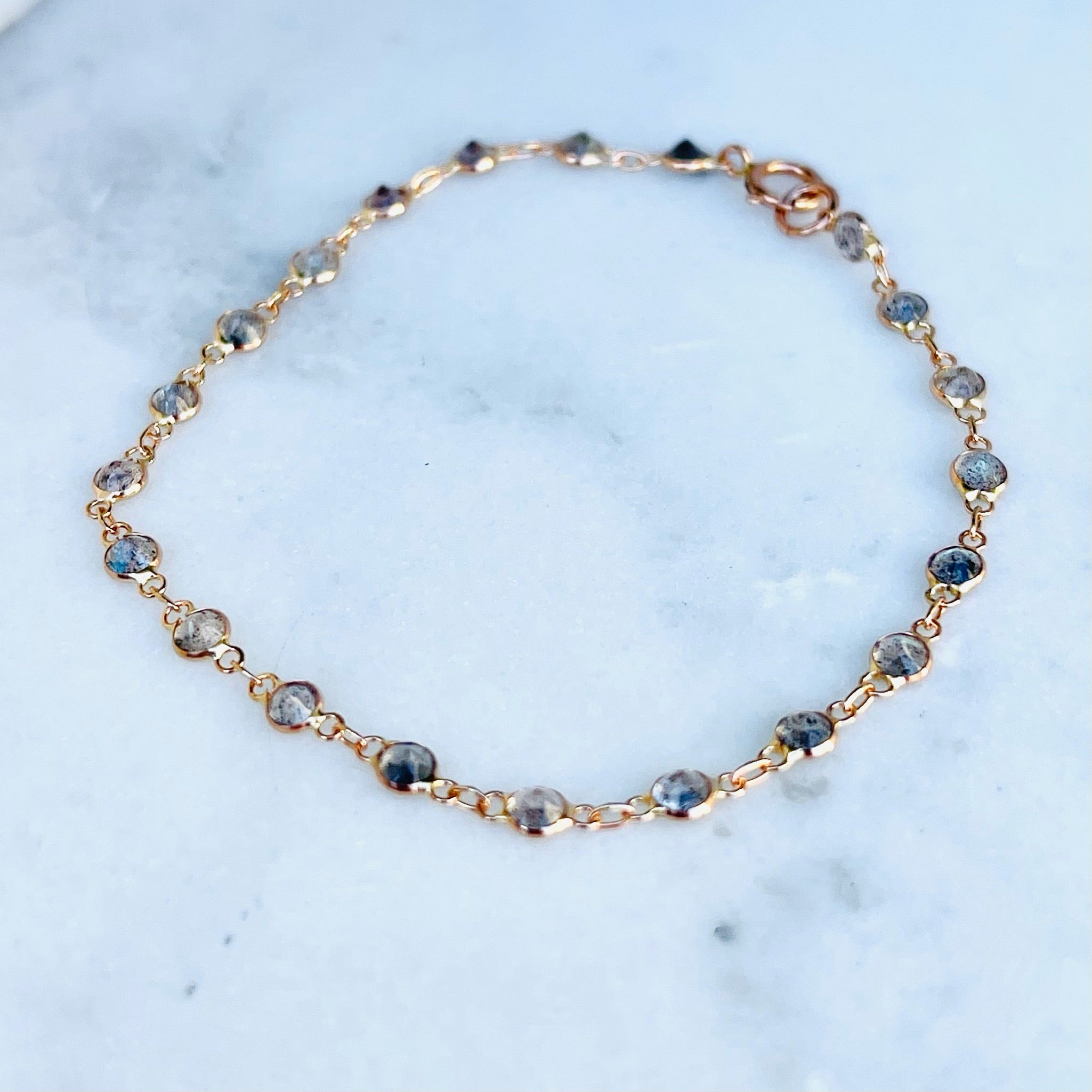 WD962 14kt gold, Labradorite by the yard Bracelet