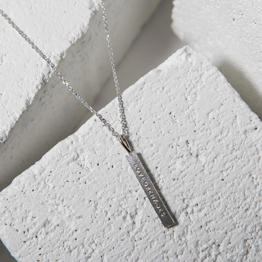 LG109 LOVE Grenades Sterling Silver Base with 14kt plating TNT Stick W/18inch linked chain