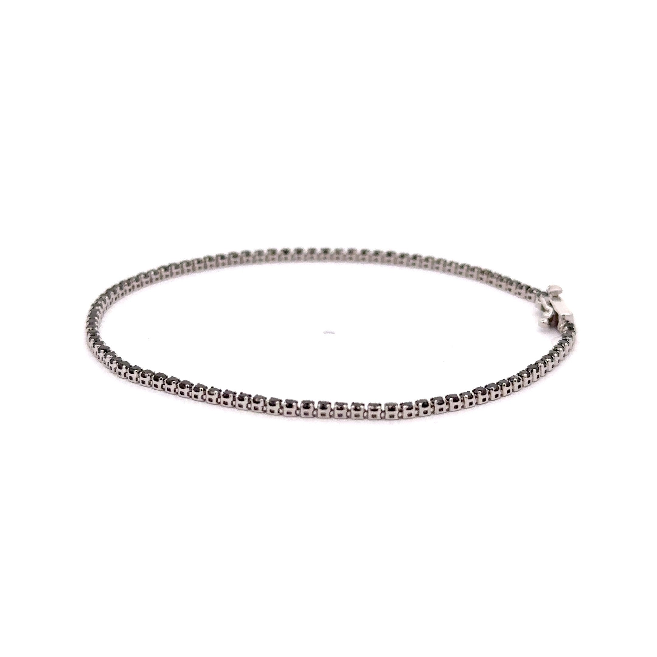 WD1205 18Kt Gold Black Diamond Tennis Bracelet