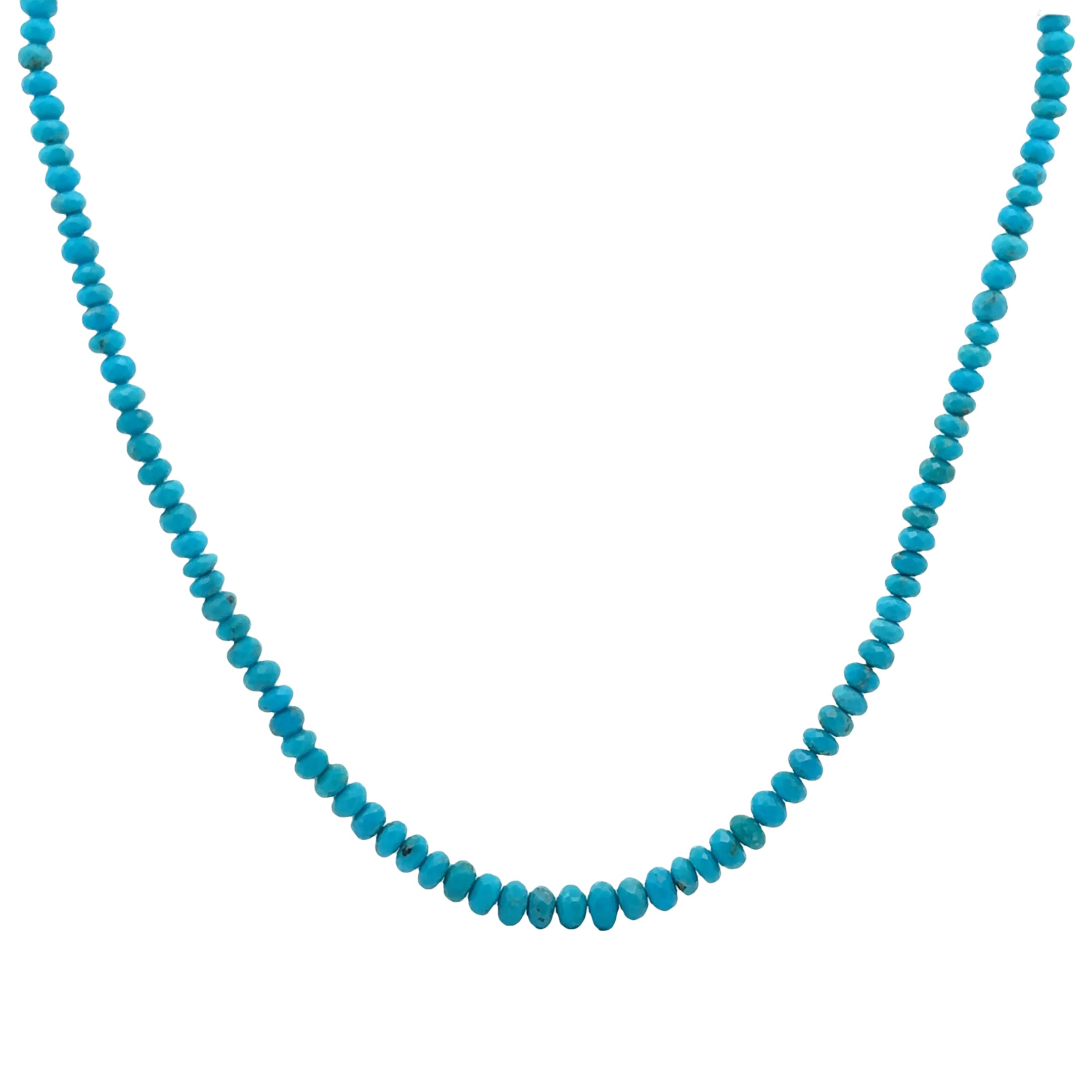 WD1931 Faceted Turquoise Necklace — 14K Yellow Gold