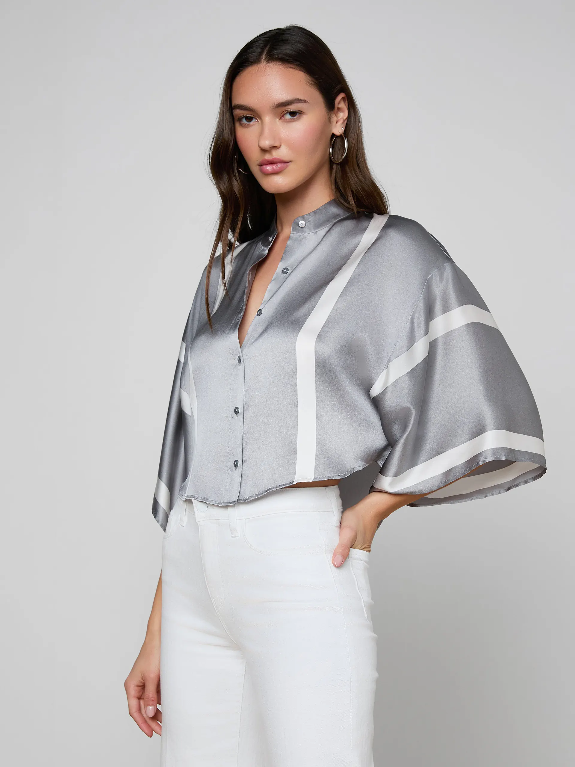 40788LGS-GRSW Dru Silk Blouse
