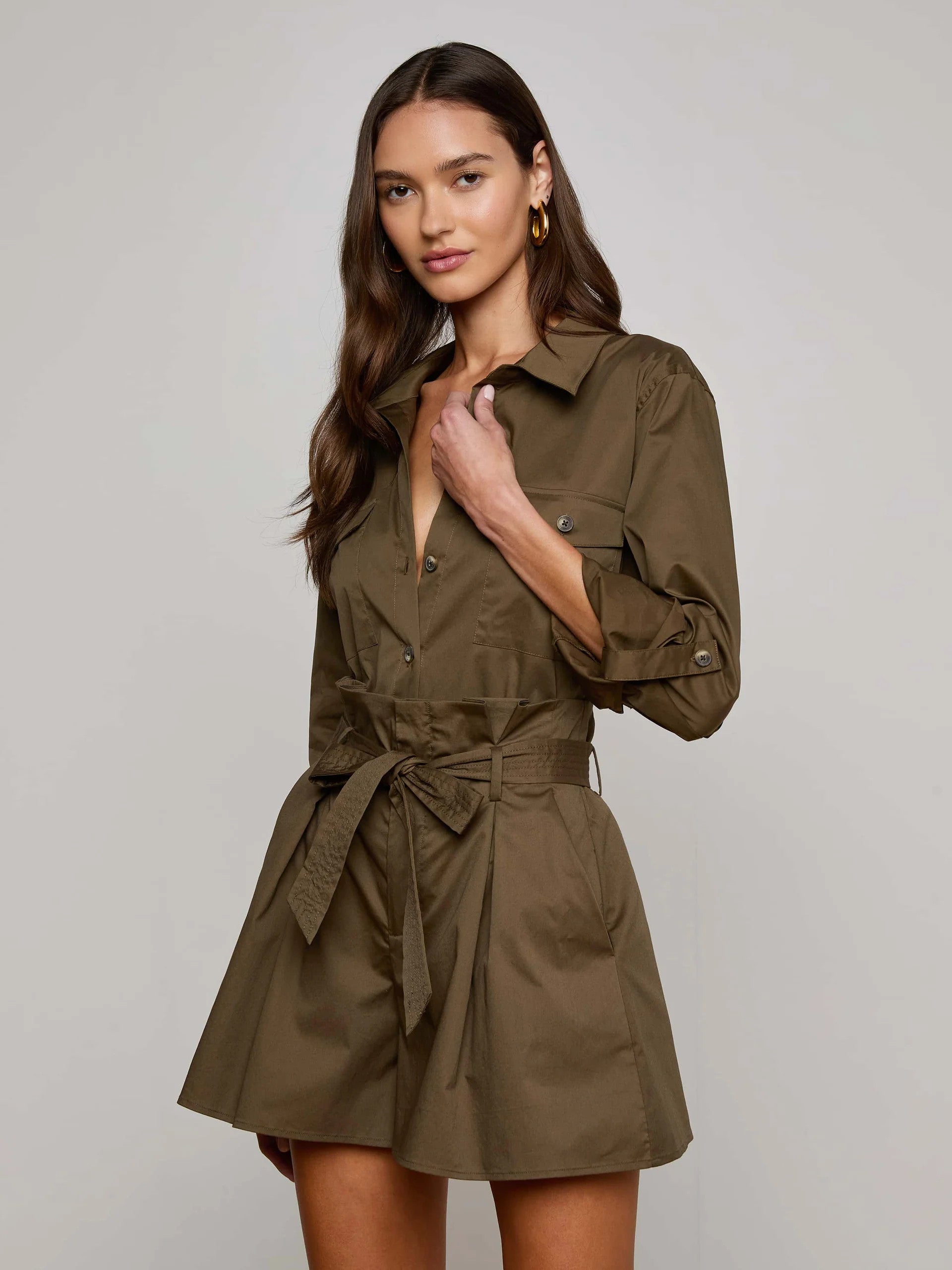 40586LCNp L'AGENCE Pearson Military Blouse