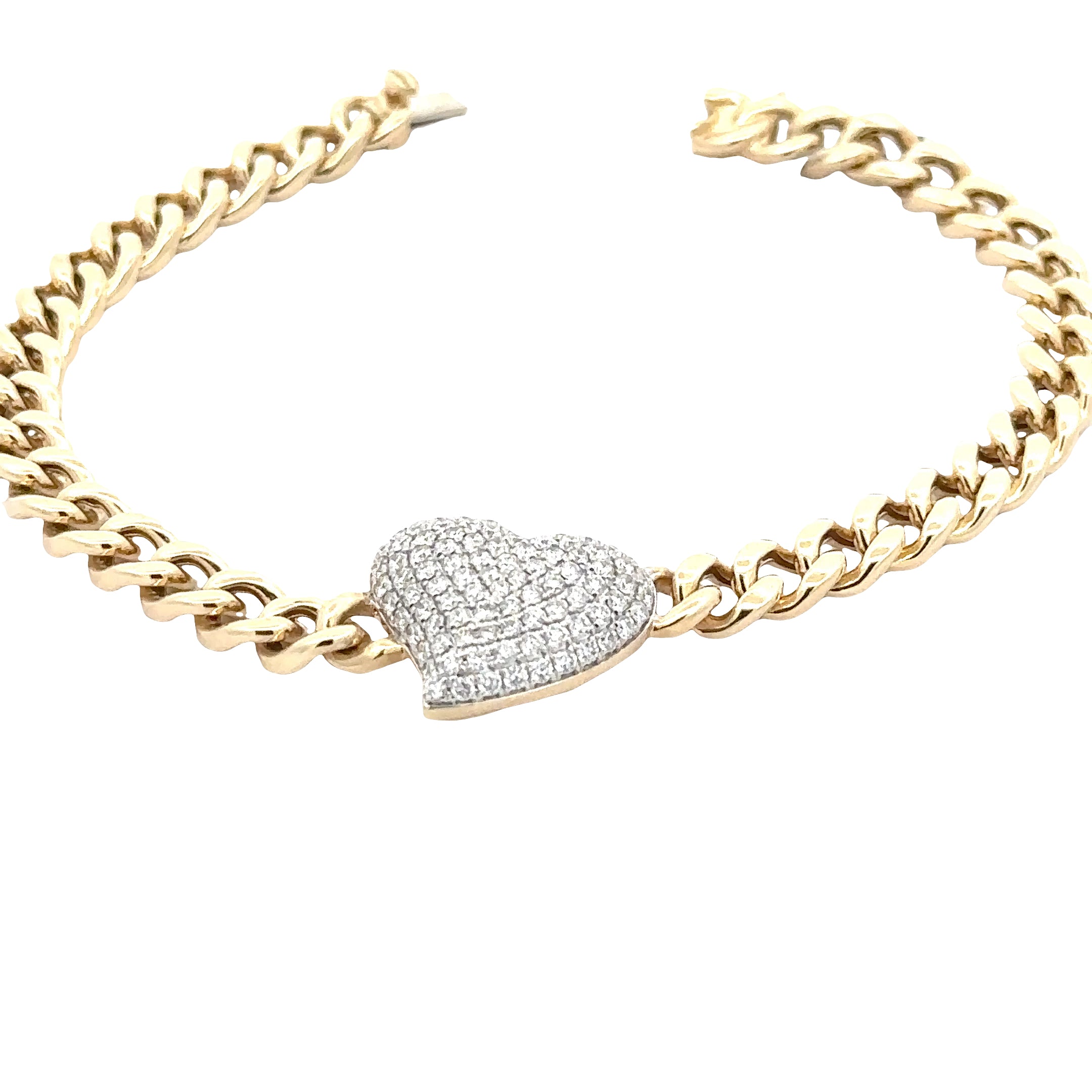14kt Gold Heart Diamond Bracelet