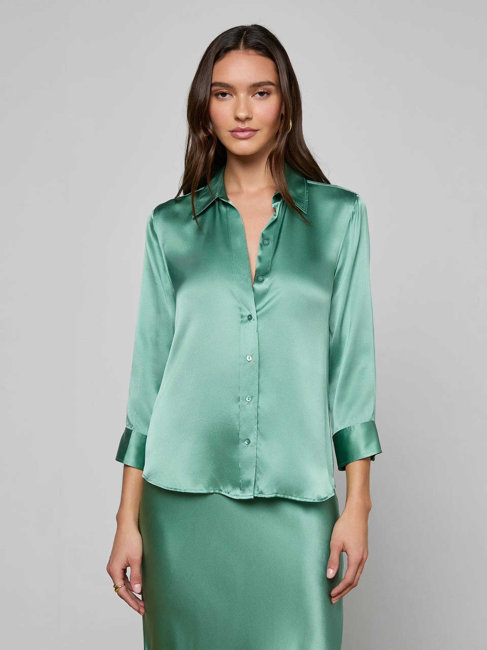 40126CLW-MALG L'AGENCE Dani Silk Blouse
