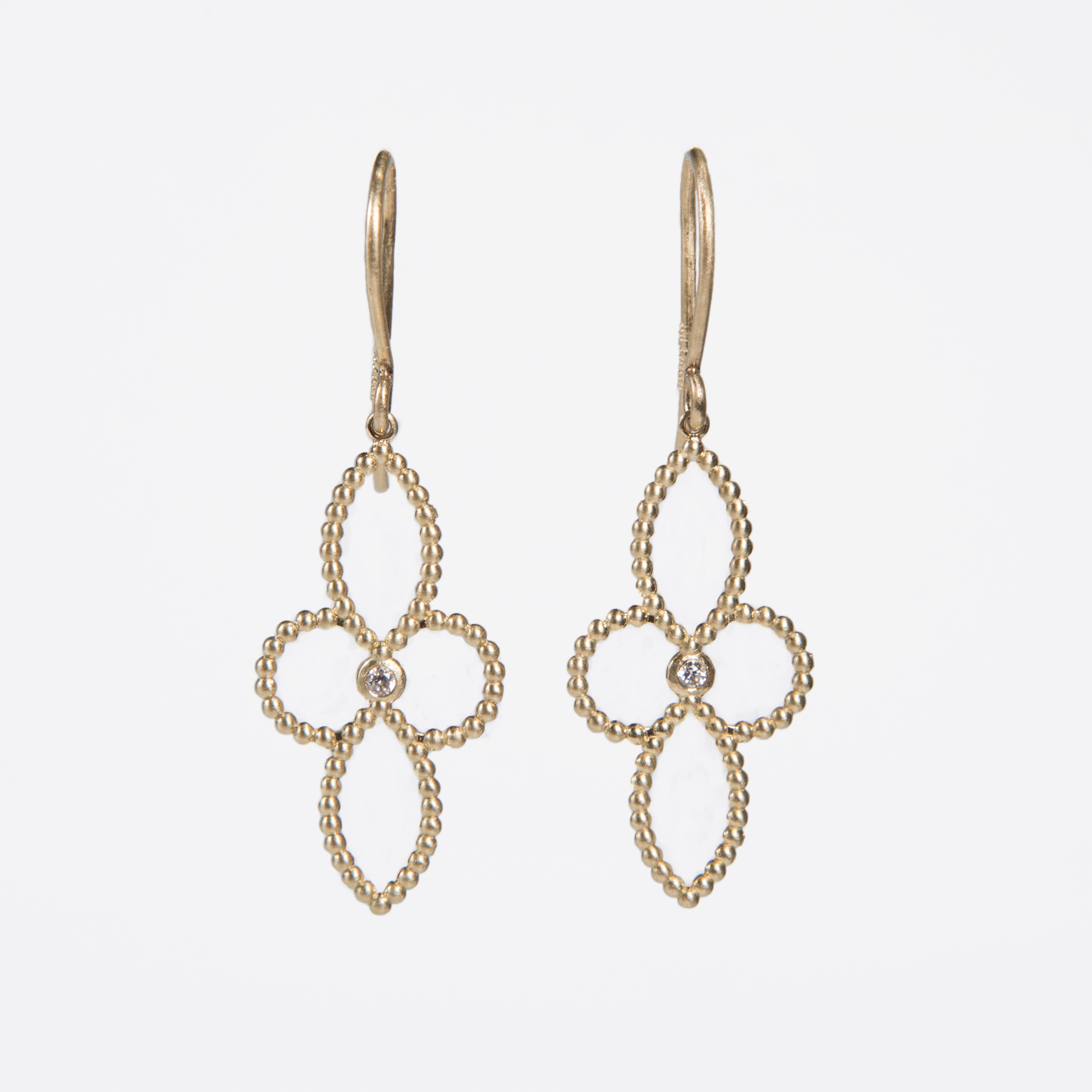 WD35 - 4 Petal Flower Drop Earrings