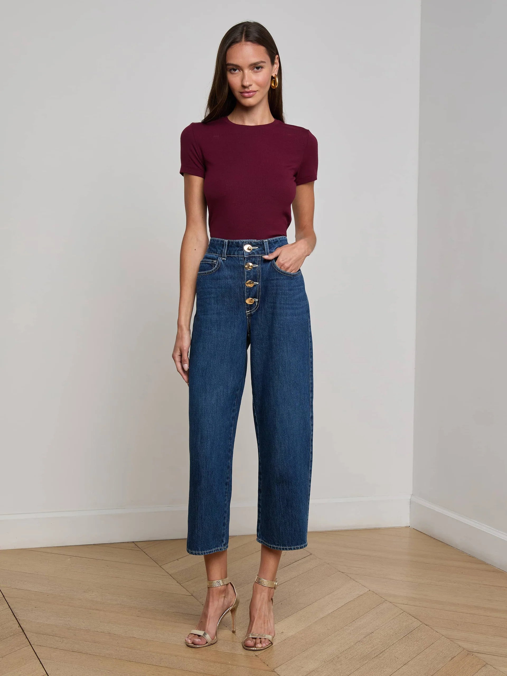 5507KMRdp L'AGENCE Ressi Fitted Tee