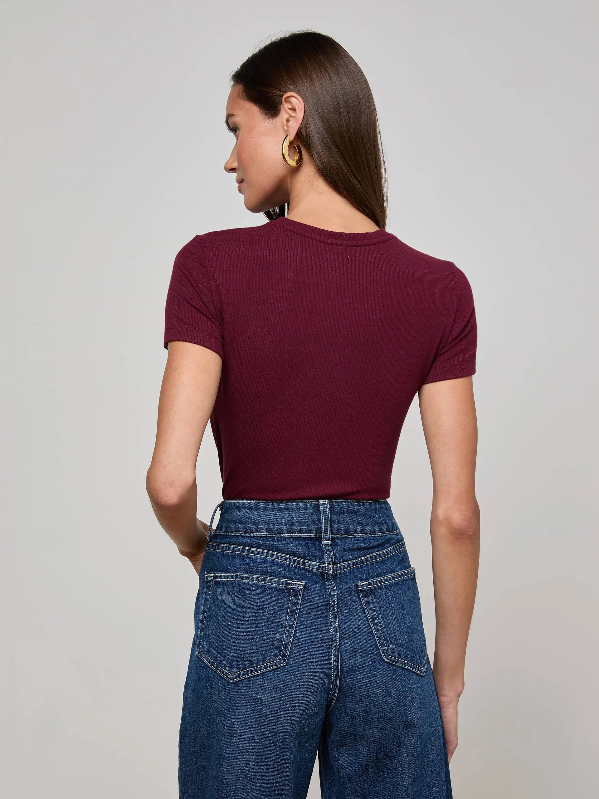 5507KMRdp L'AGENCE Ressi Fitted Tee