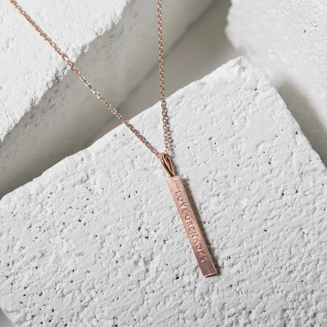 LG109 LOVE Grenades Sterling Silver Base with 14kt plating TNT Stick W/18inch linked chain