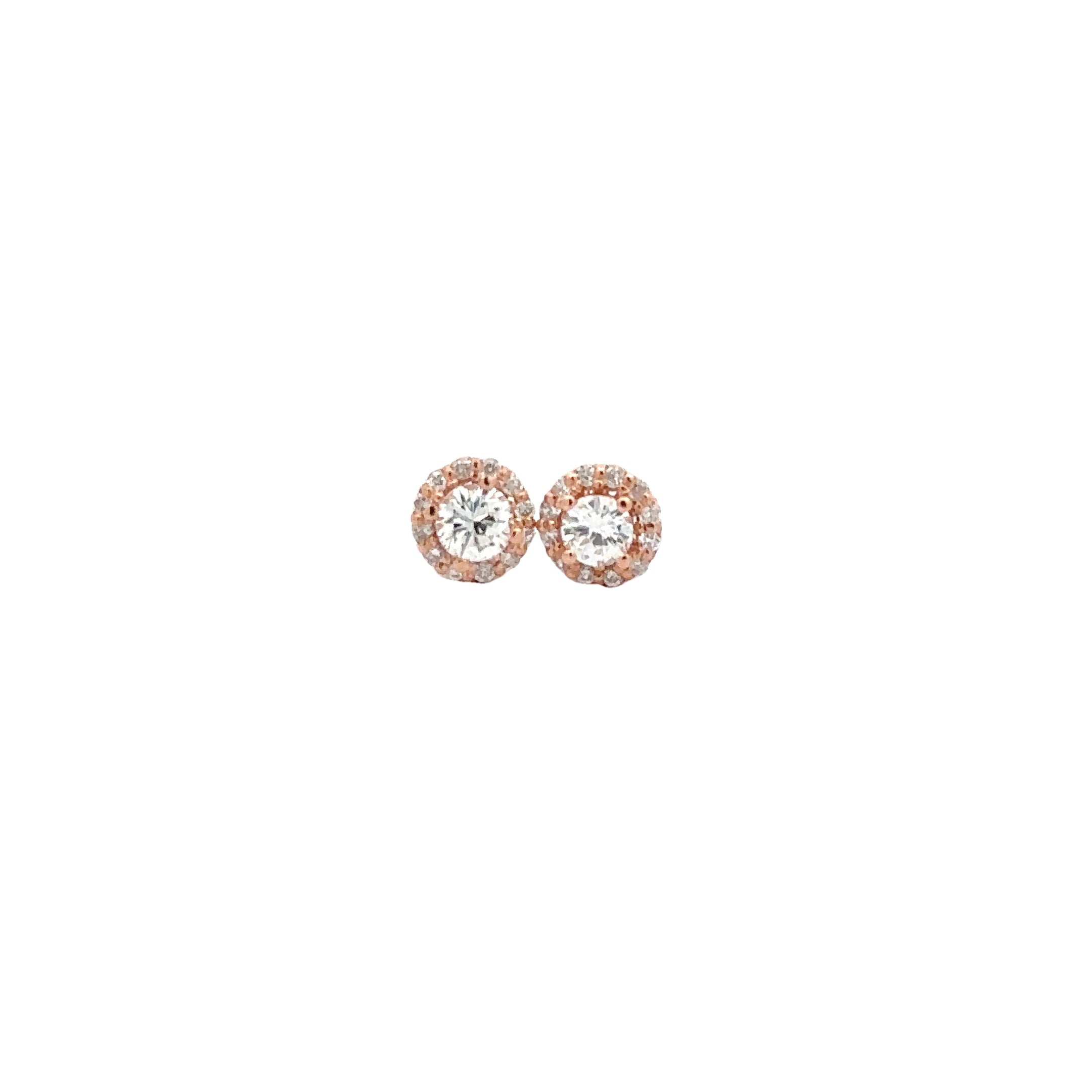 WD1765 14kt gold Diamond Studs wrapped with Diamond Halos