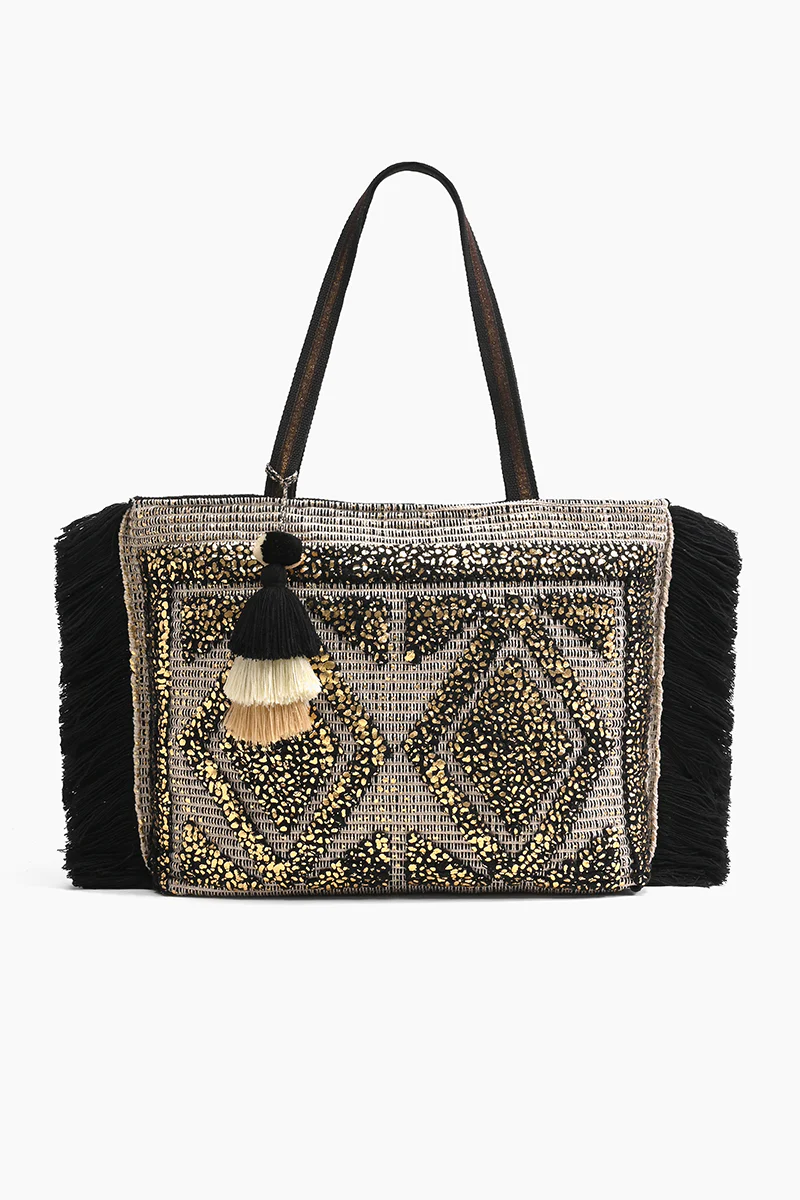 AB21-167 Gold Foil Tufted Tote