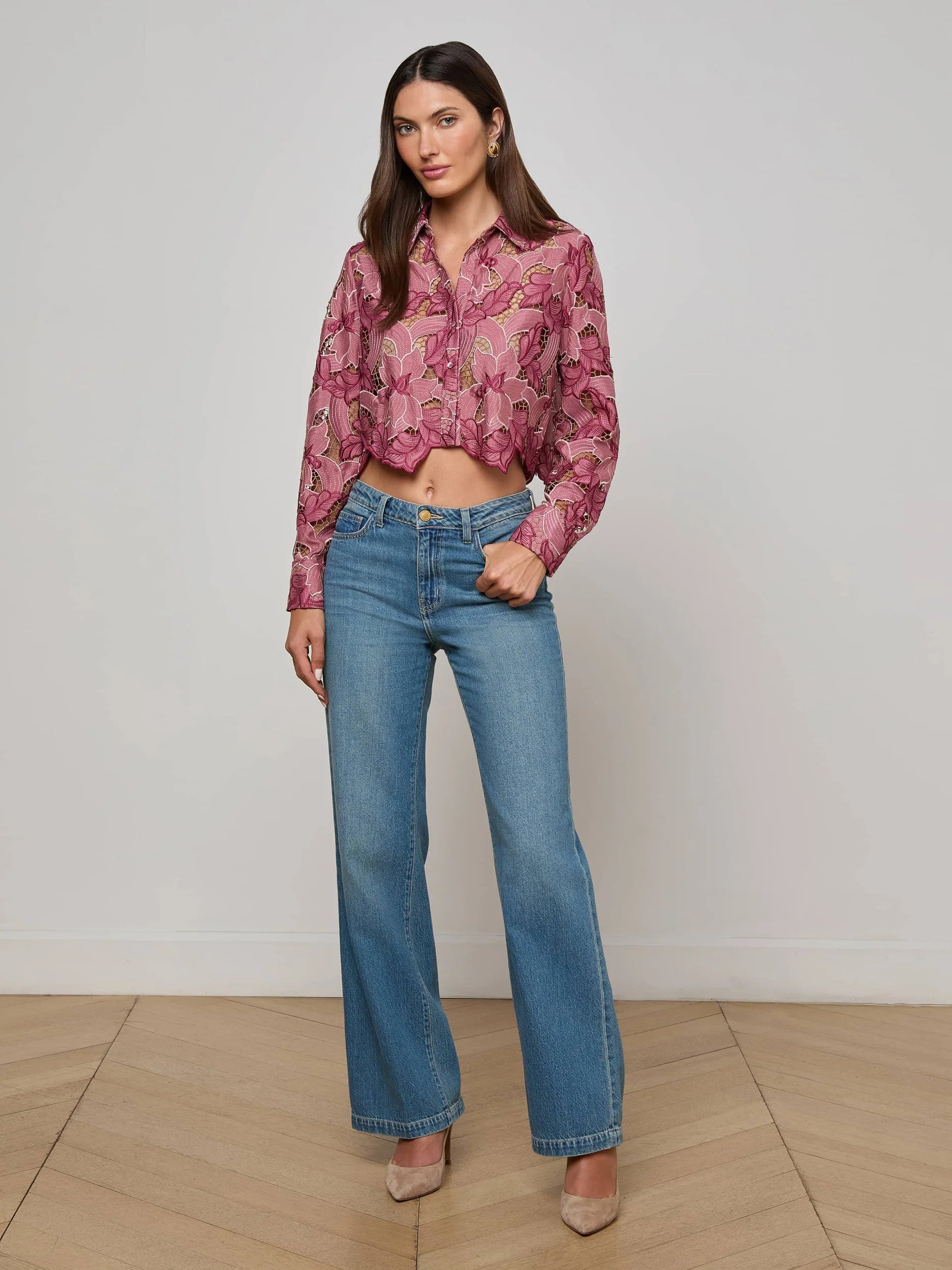 40639QCFmmce Akemi Cropped Button Down