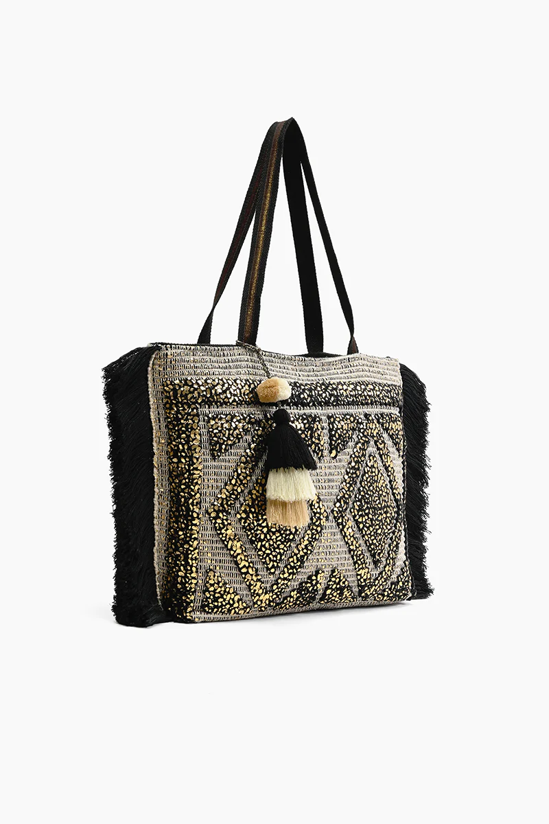 AB21-167 Gold Foil Tufted Tote