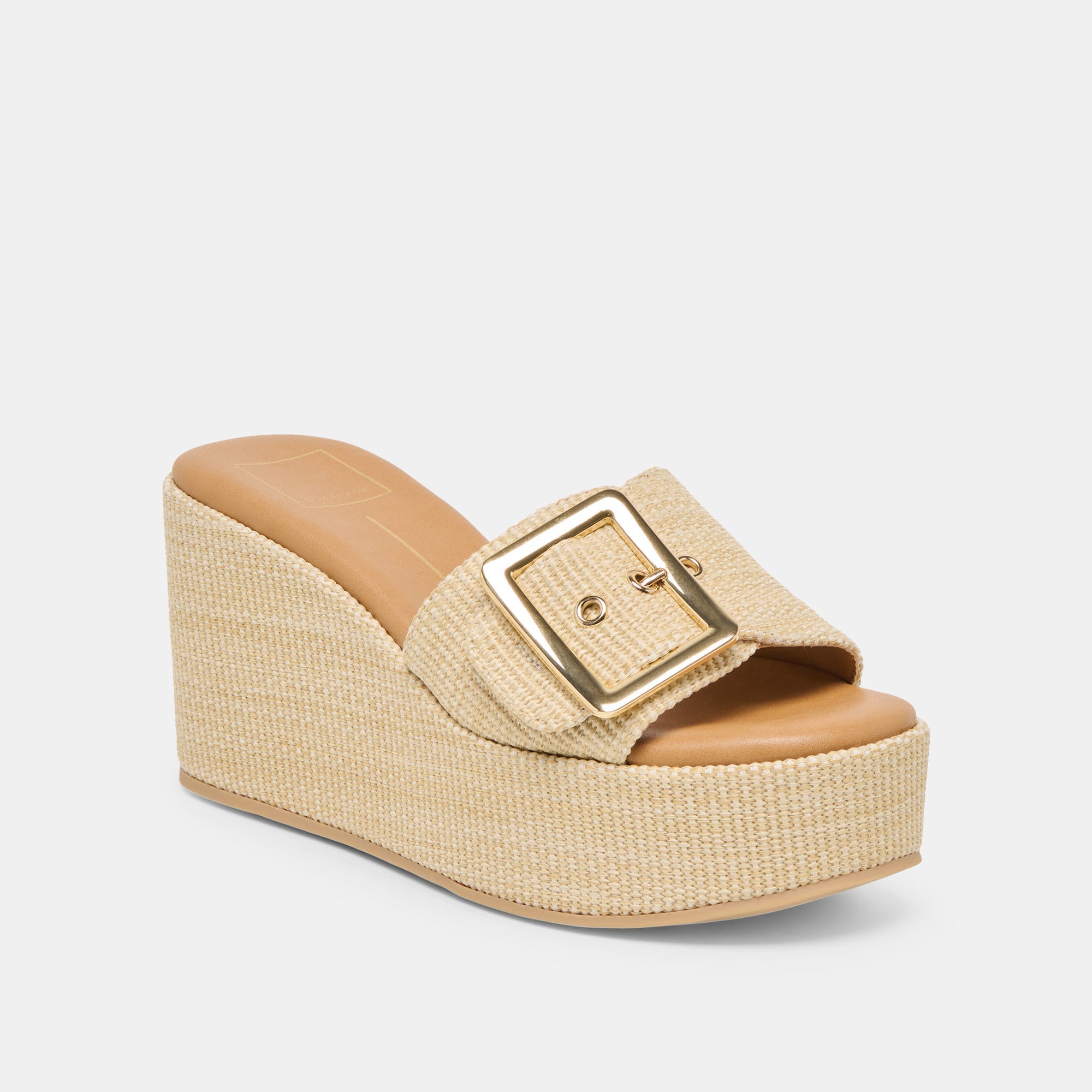 vJilian dolce vita Raffia Wedge with Buckle
