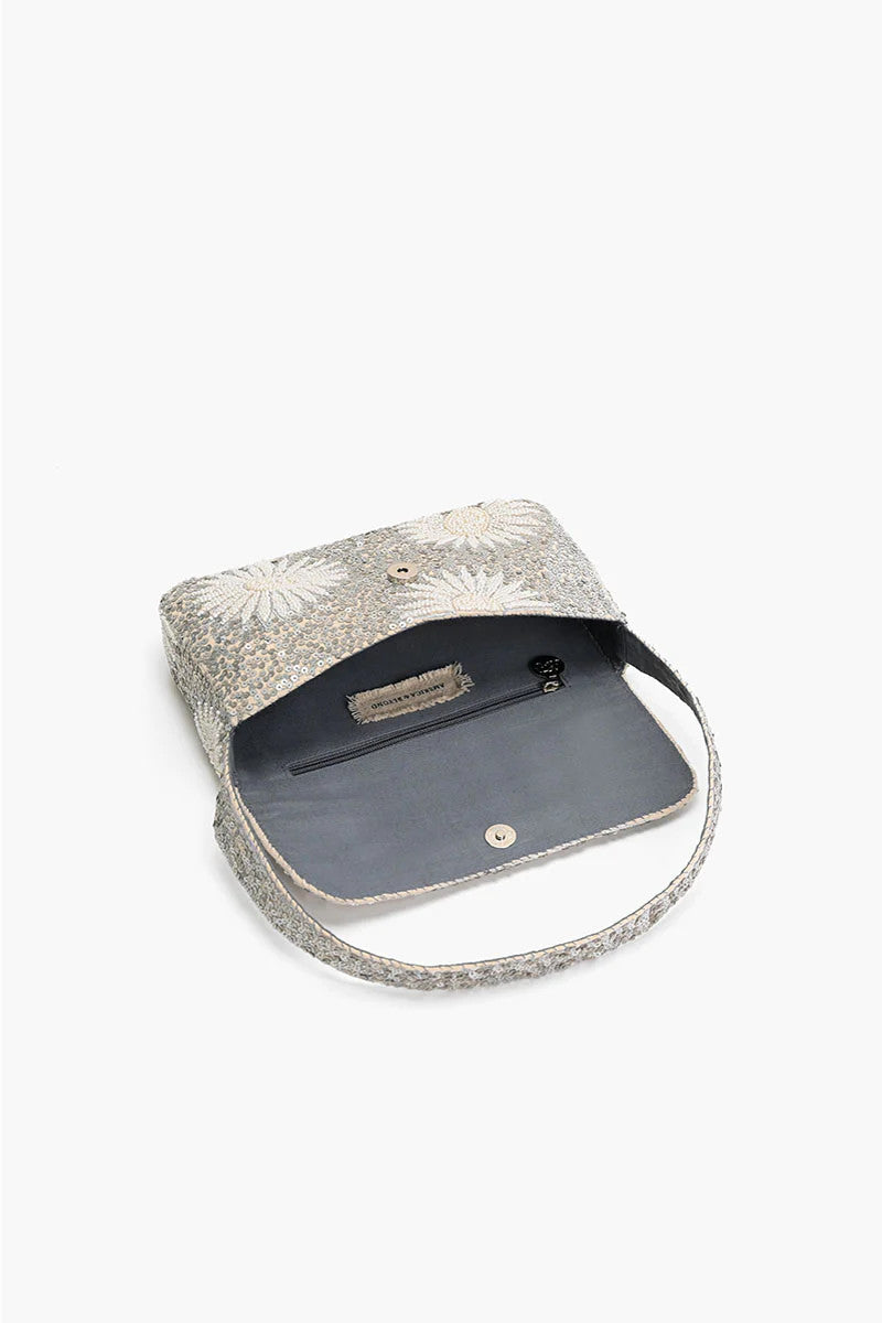 America & Beyond Ivory Petal Frostwork Bag