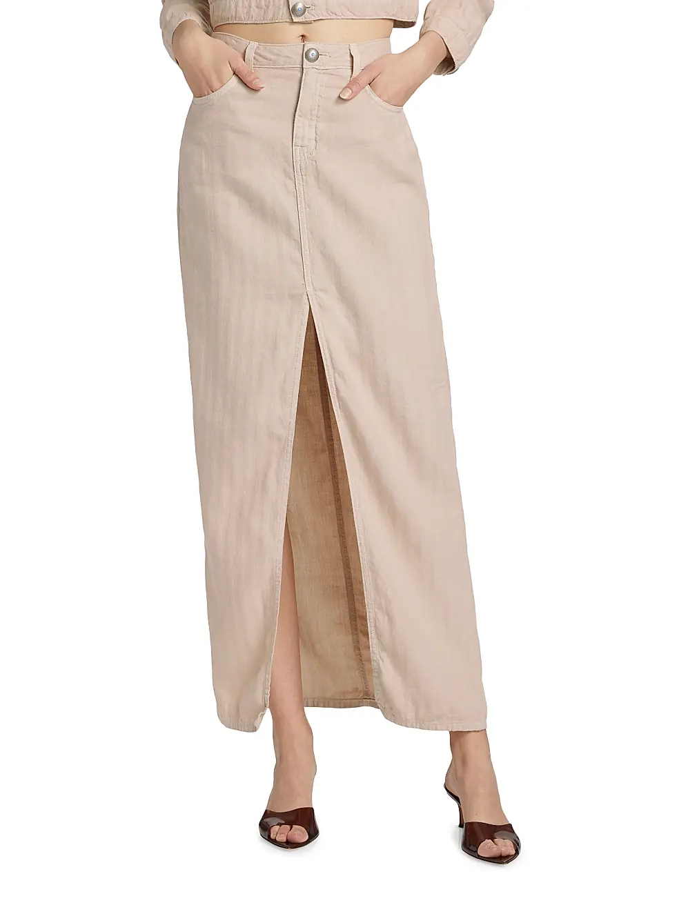 3454ALOceme L'AGENCE Carmy Slit Maxi Skirt