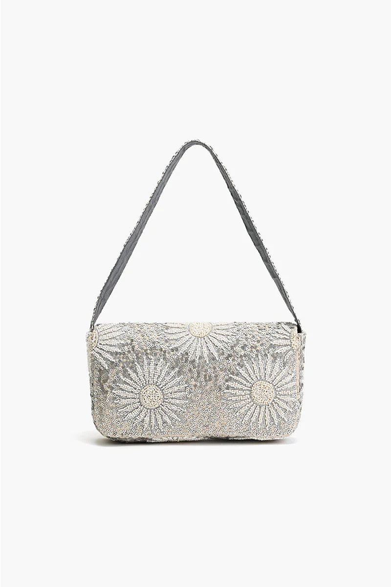 America & Beyond Ivory Petal Frostwork Bag