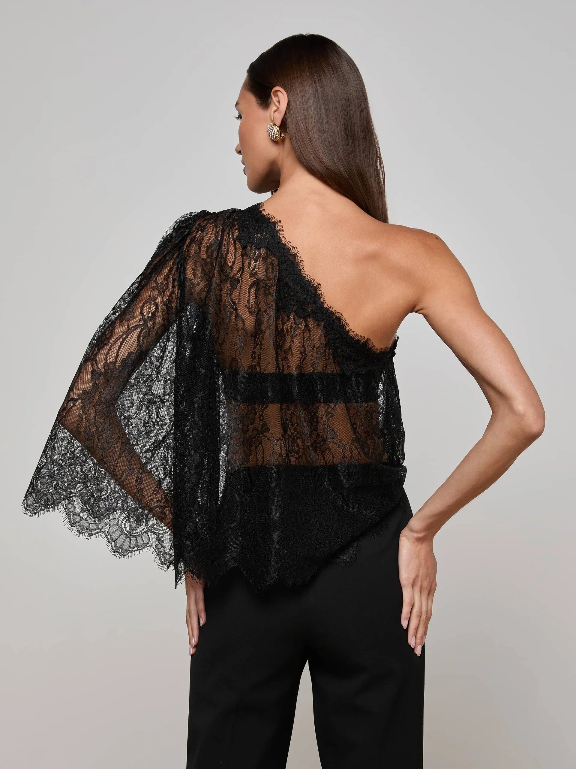 40763QXBb L'AGENCE Vianna Lace Top