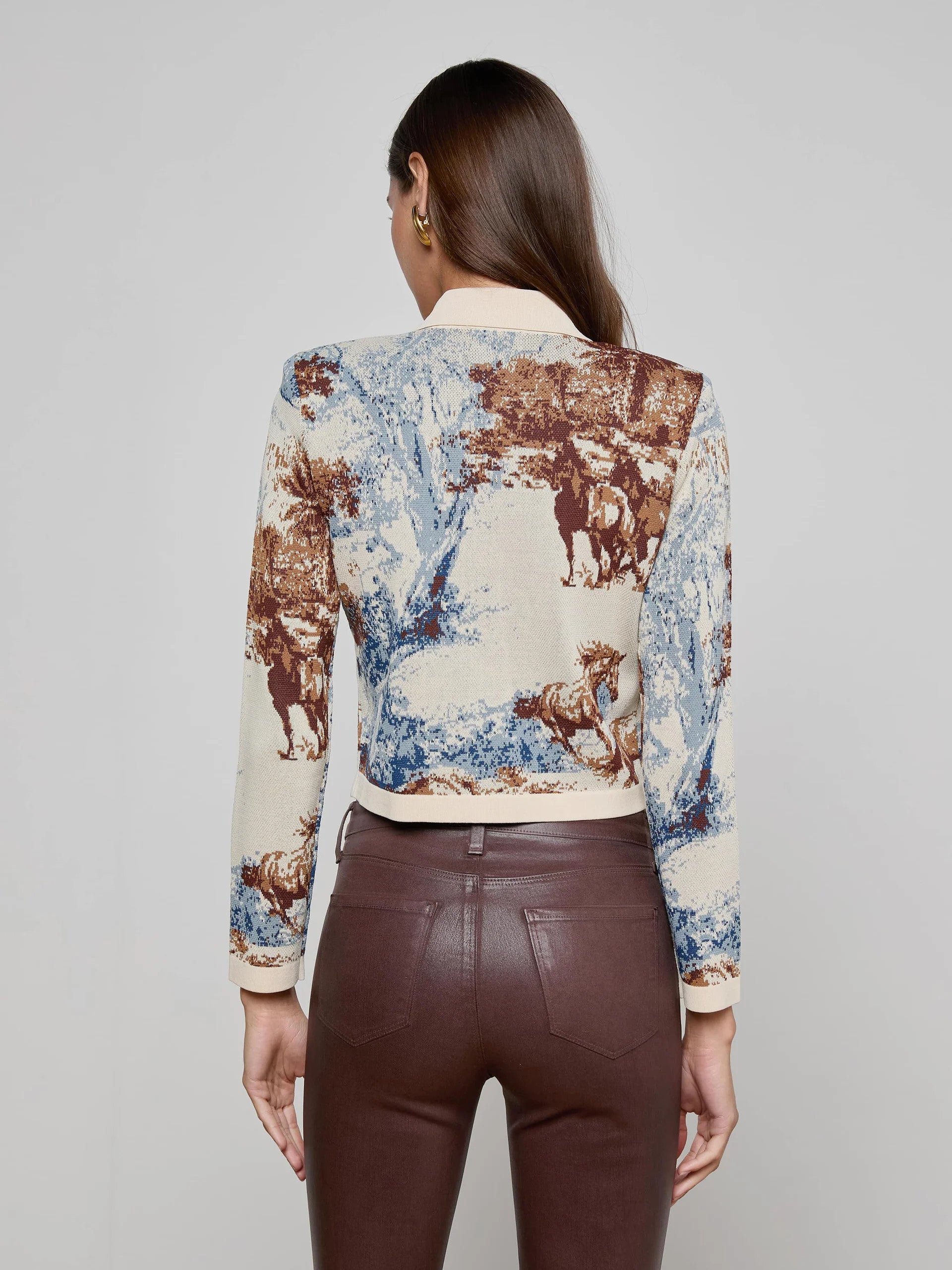 80111NXO2tmw L'AGENCE Osiris Jacquard Cardigan