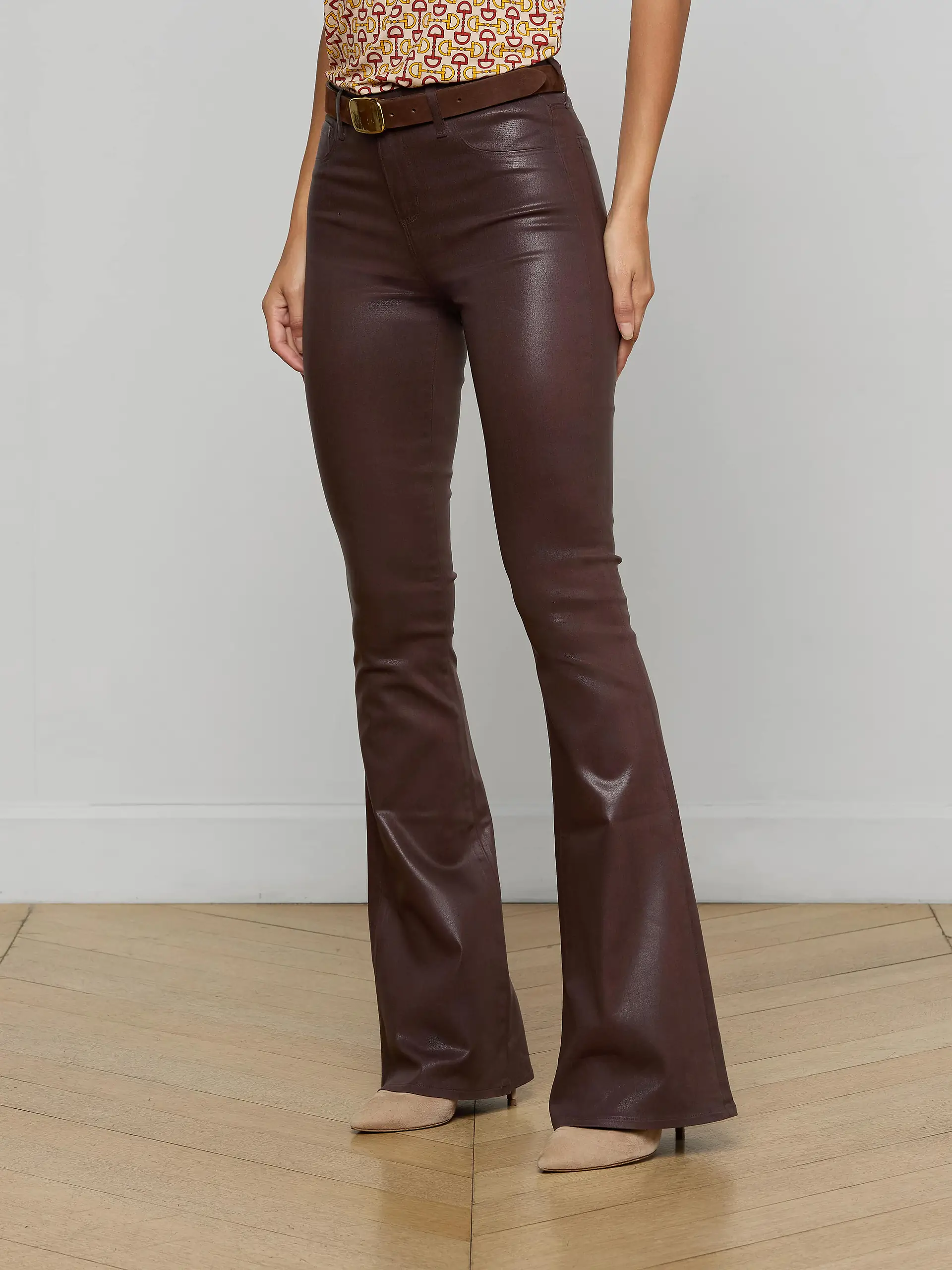 2707PDDC-CHCT L'AGENCE Marty Coated Flare Jean