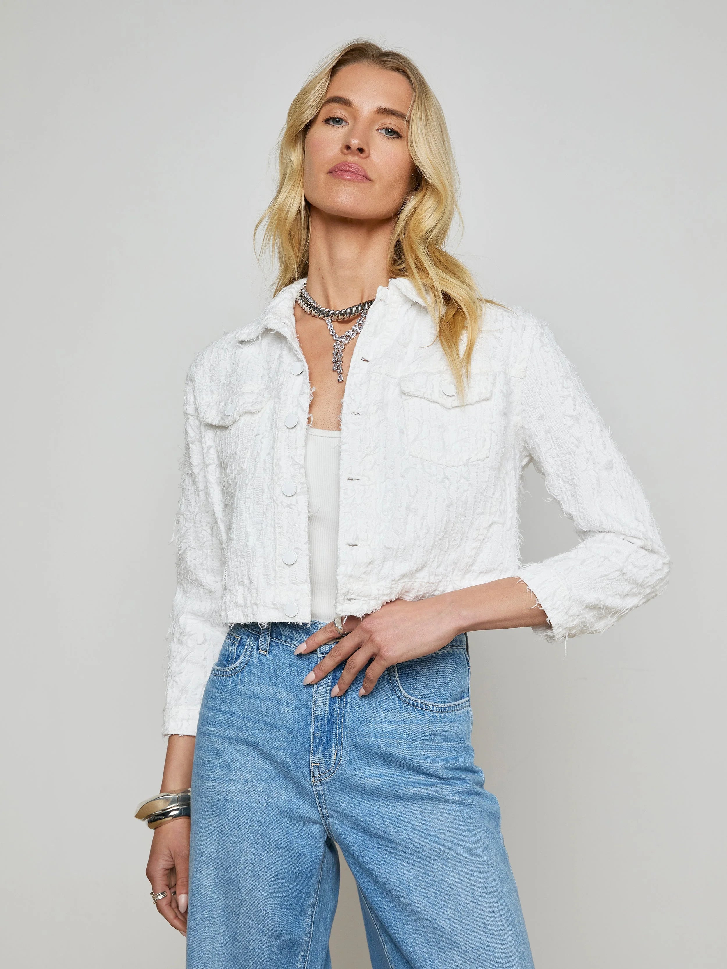 1916IAWb L'Agence Koda Crop Jacket