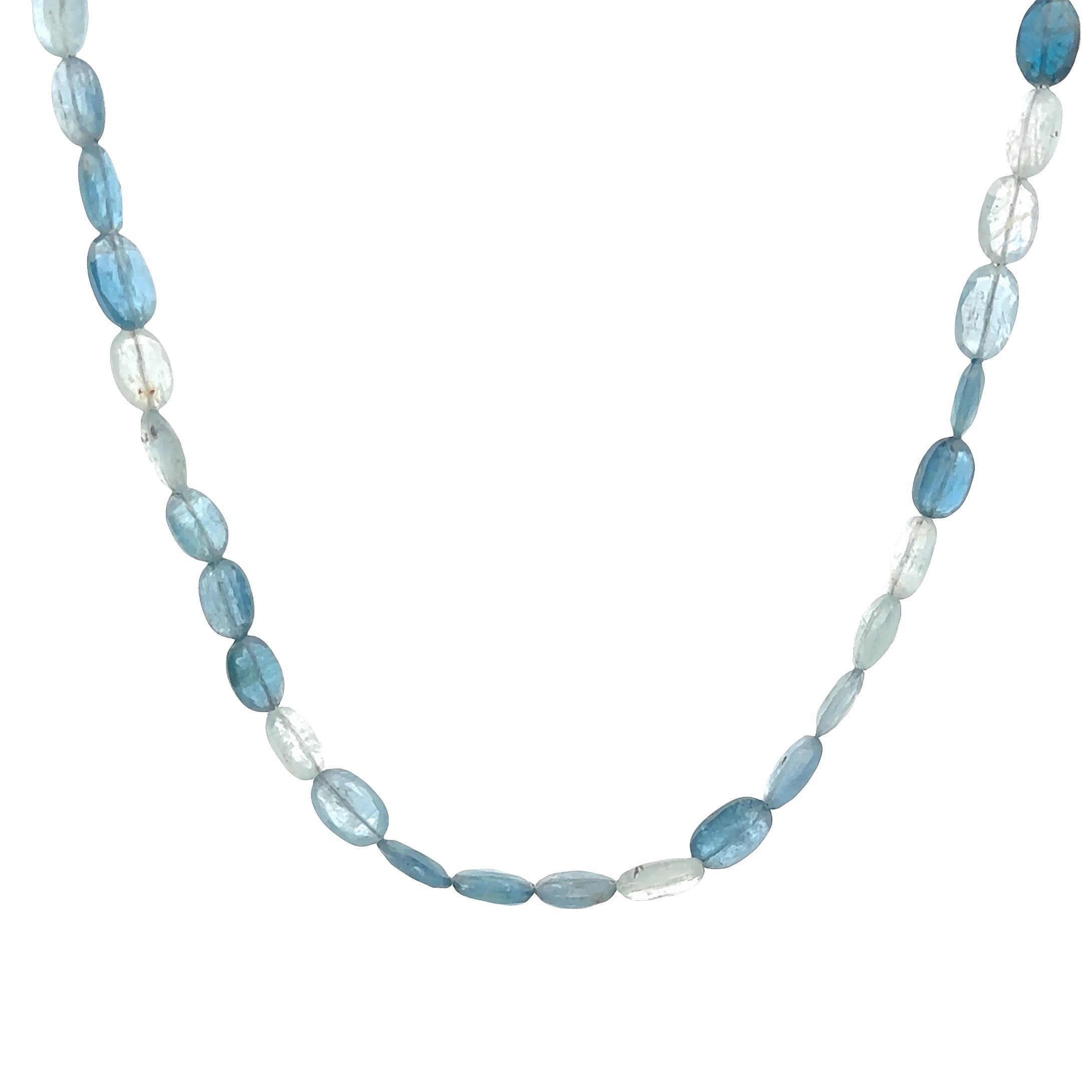 WD1934 Aqua Beaded Necklace — 14K Yellow Gold