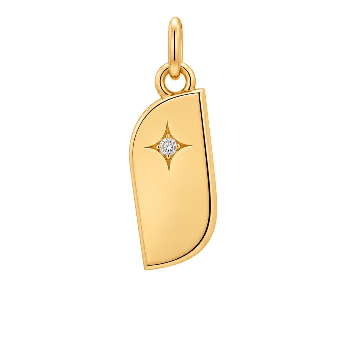 The STEPS pendant in 14kt gold with diamond star #Chain_Pendant Only