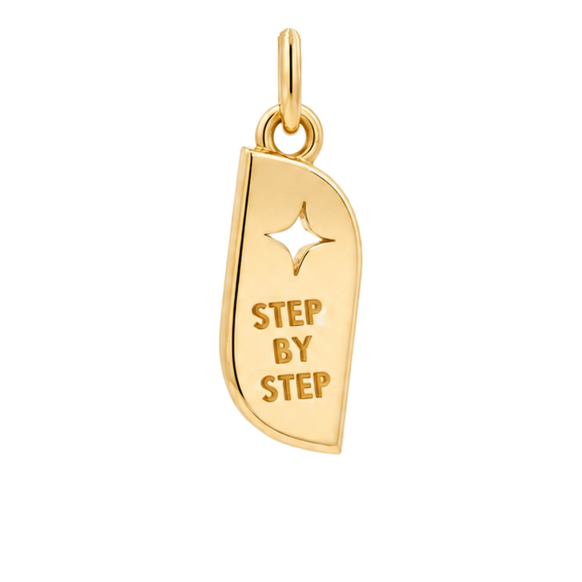 Back of the STEPS pendant, engraved Step by Step