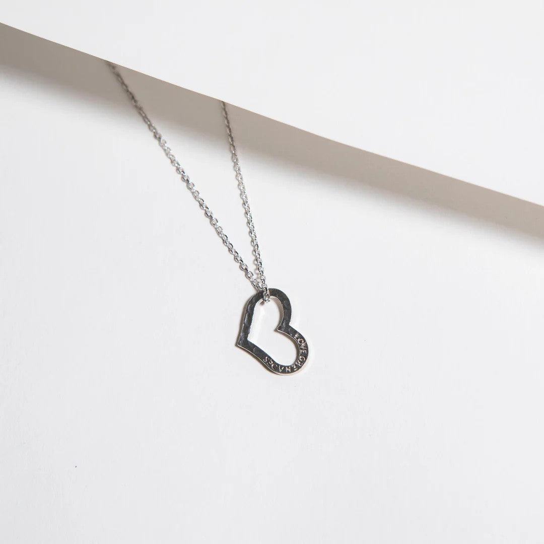 LG103 LOVE GRENADES Small open heart Necklace on 18inch chain