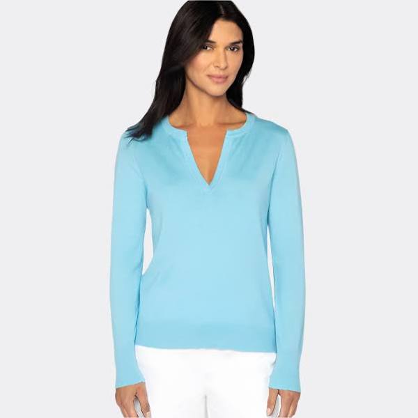 LRSD4-180 KINROSS Lurex tipped Splitneck Crew