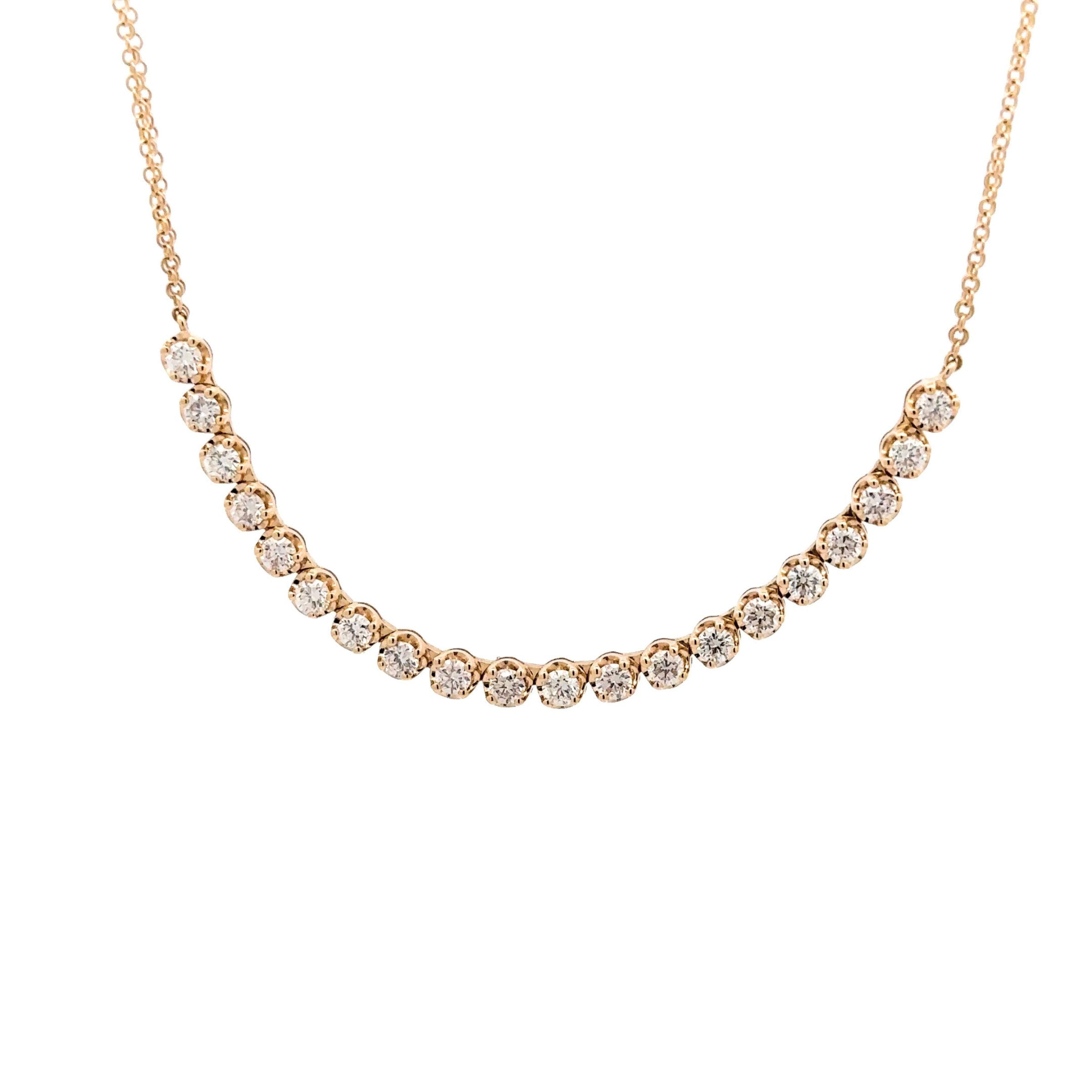 WD1779 14kt Gold Diamond Tennis Necklace