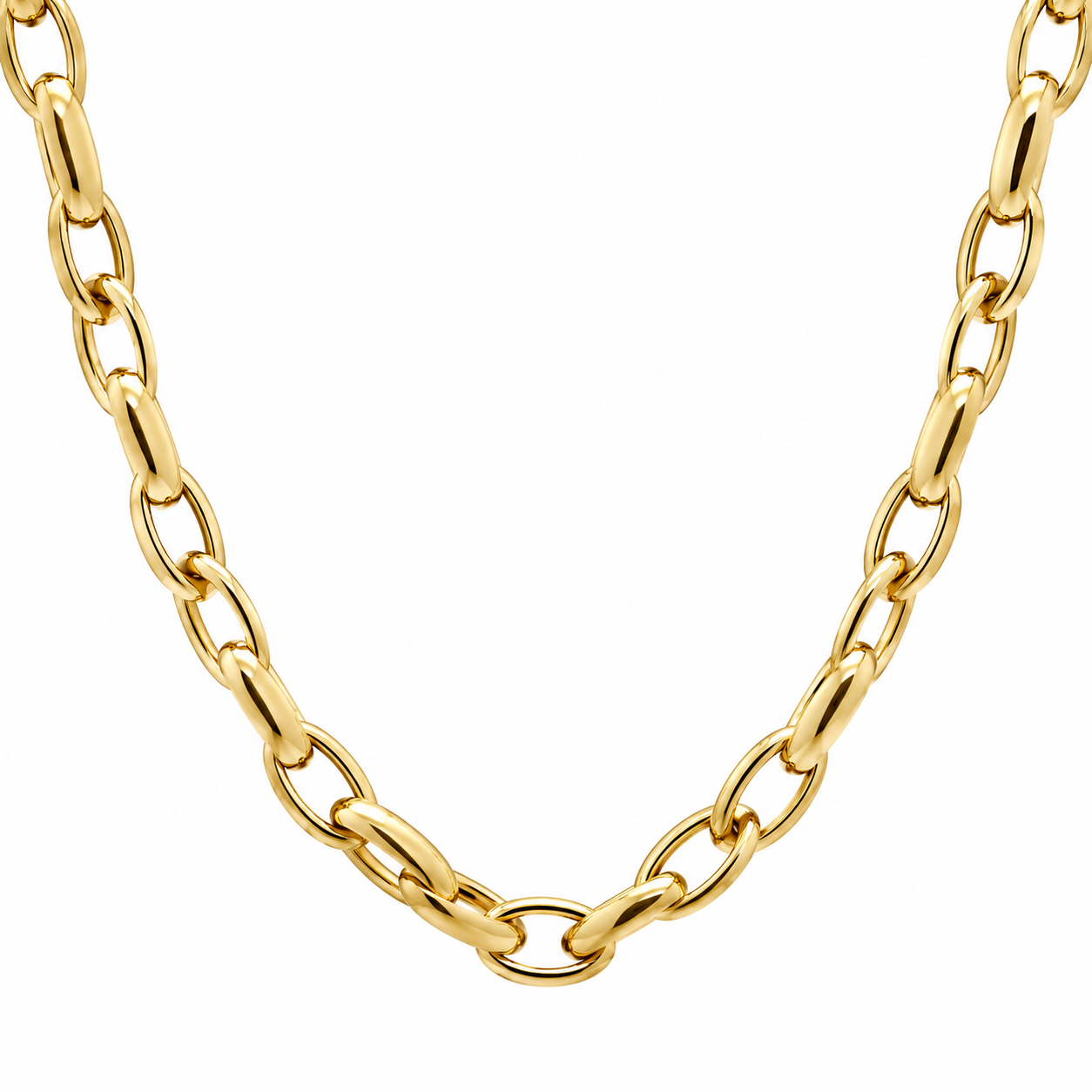 14K yellow gold paperclip chain necklace