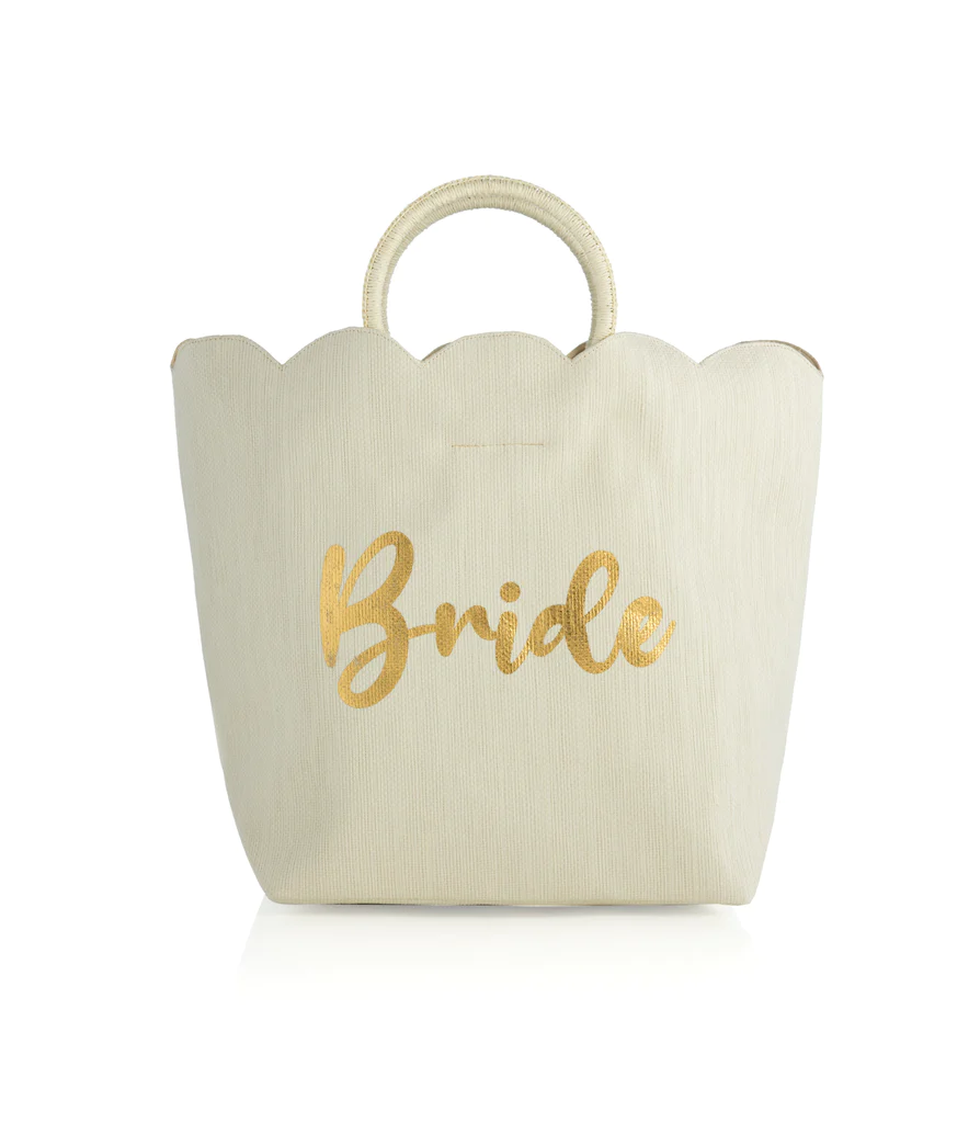 01-02-111IV Shiraleah "Bride" Scalloped Edge Tote