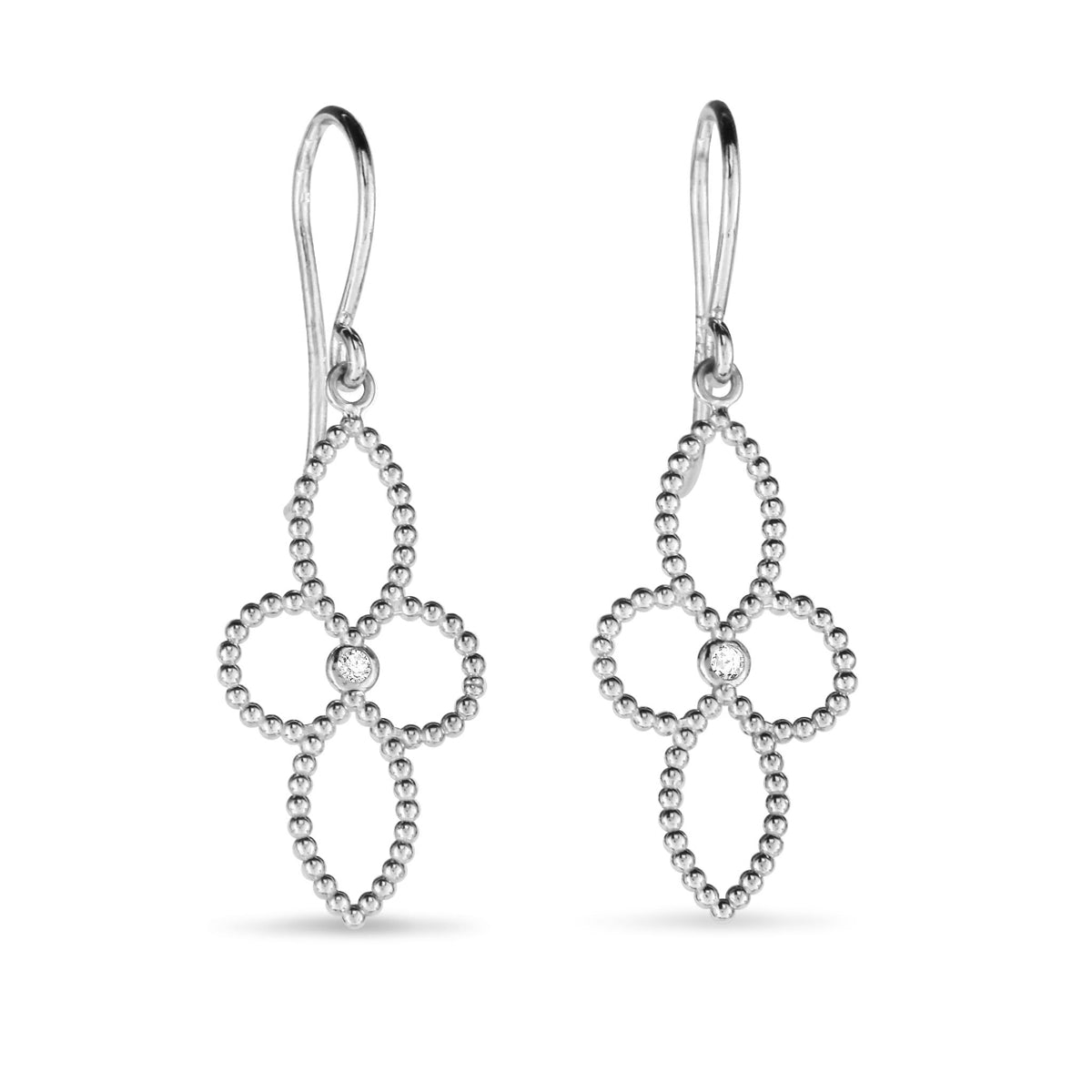 WD35 - 4 Petal Flower Drop Earrings