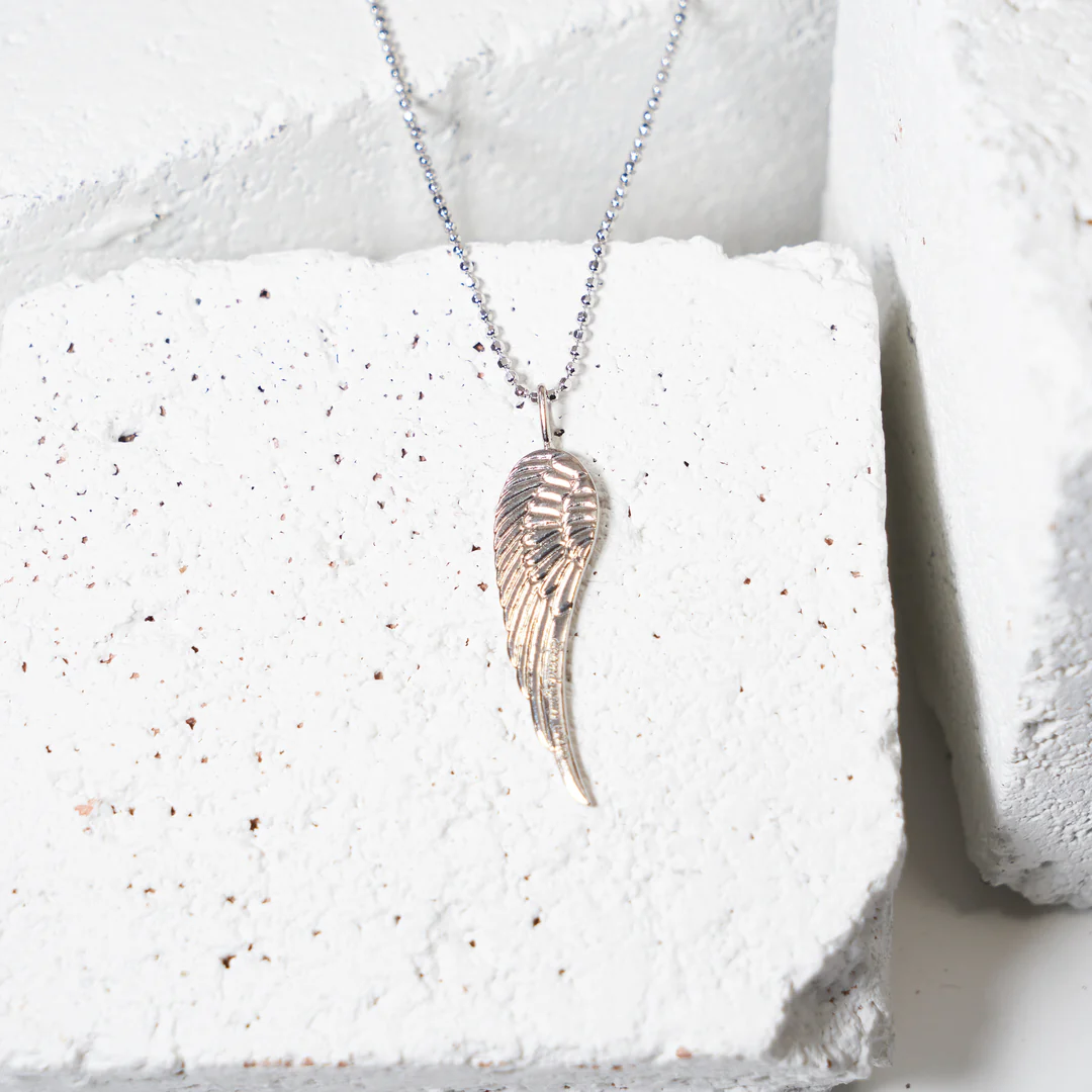 LG113 LOVE Grenades Sterling Silver Base with 14kt plating Angel Wing