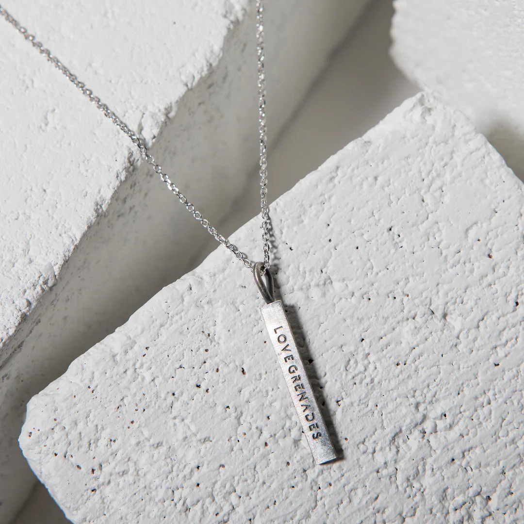 LG109 LOVE Grenades Sterling Silver Base with 14kt plating TNT Stick W/18inch linked chain