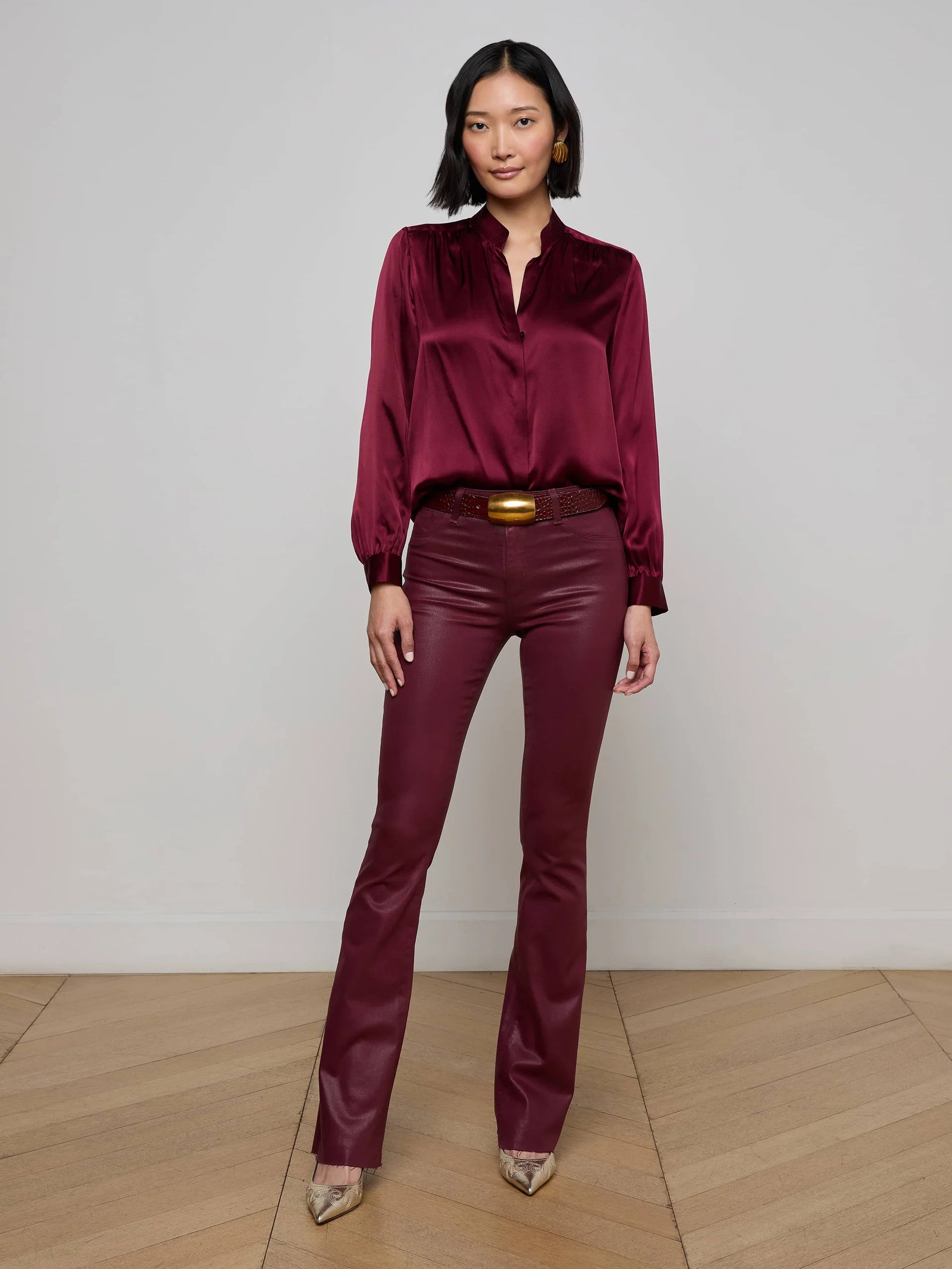 4490CLWdp L'AGENCE Biana Silk Blouse
