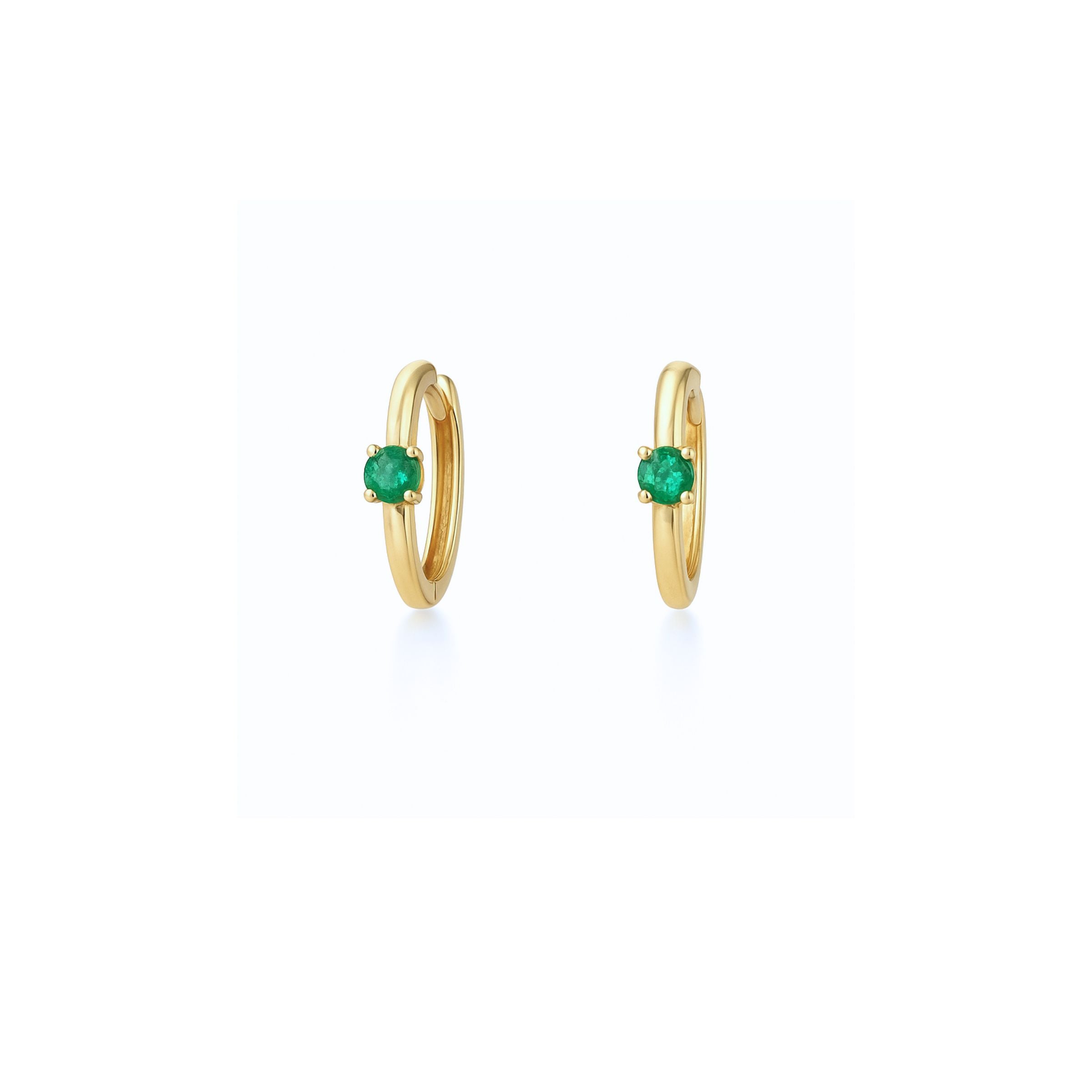 WD1780 14kt Gold Hoop with Emerald Detail