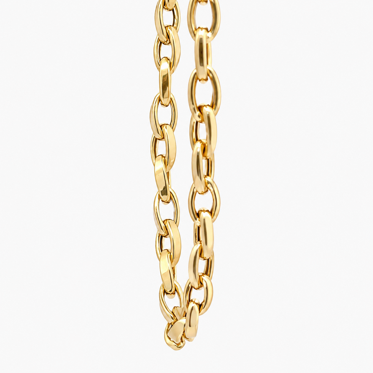 WD1962 14K Yellow Gold Paperclip Chain Necklace