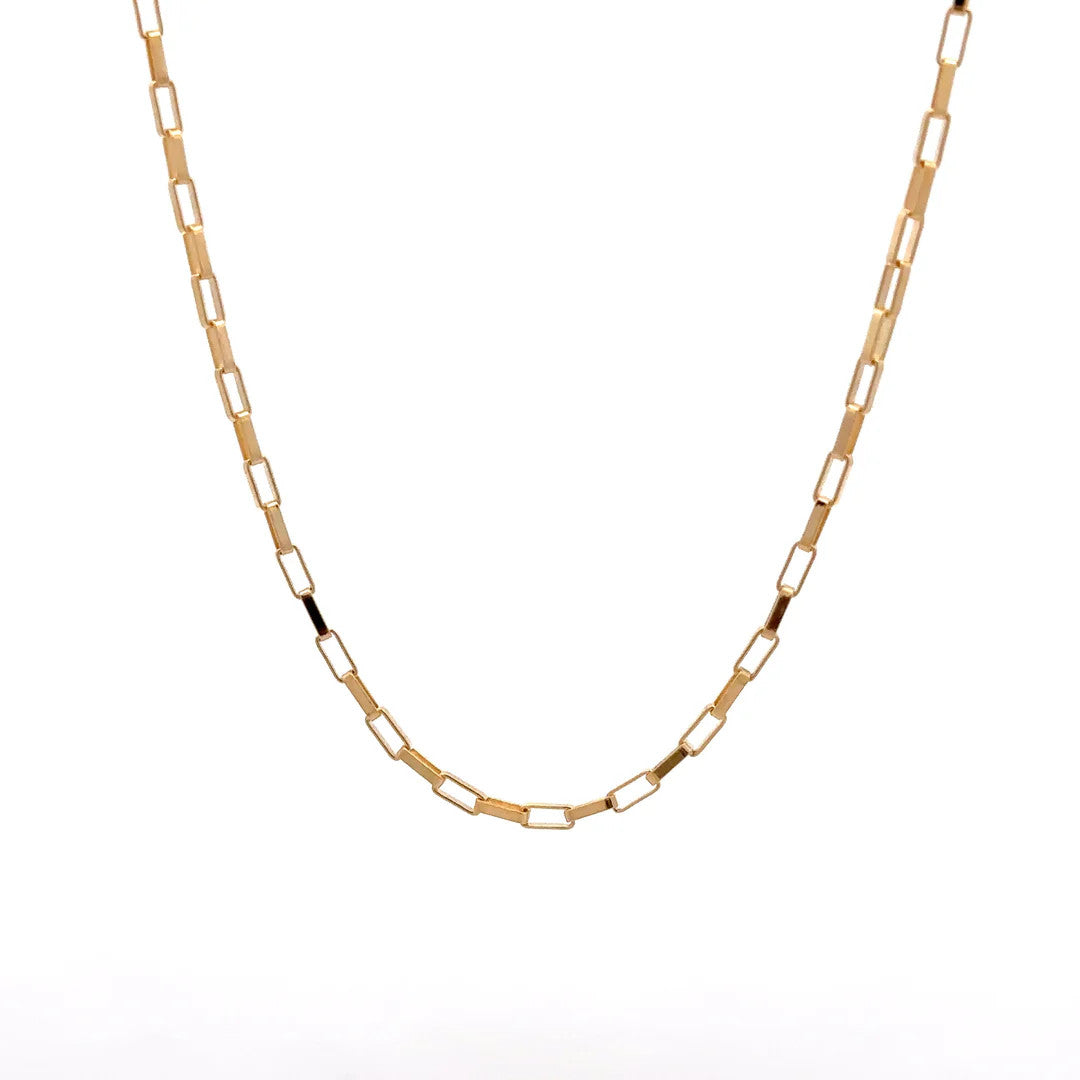 Lg119 Squared small paper link chain Necklace