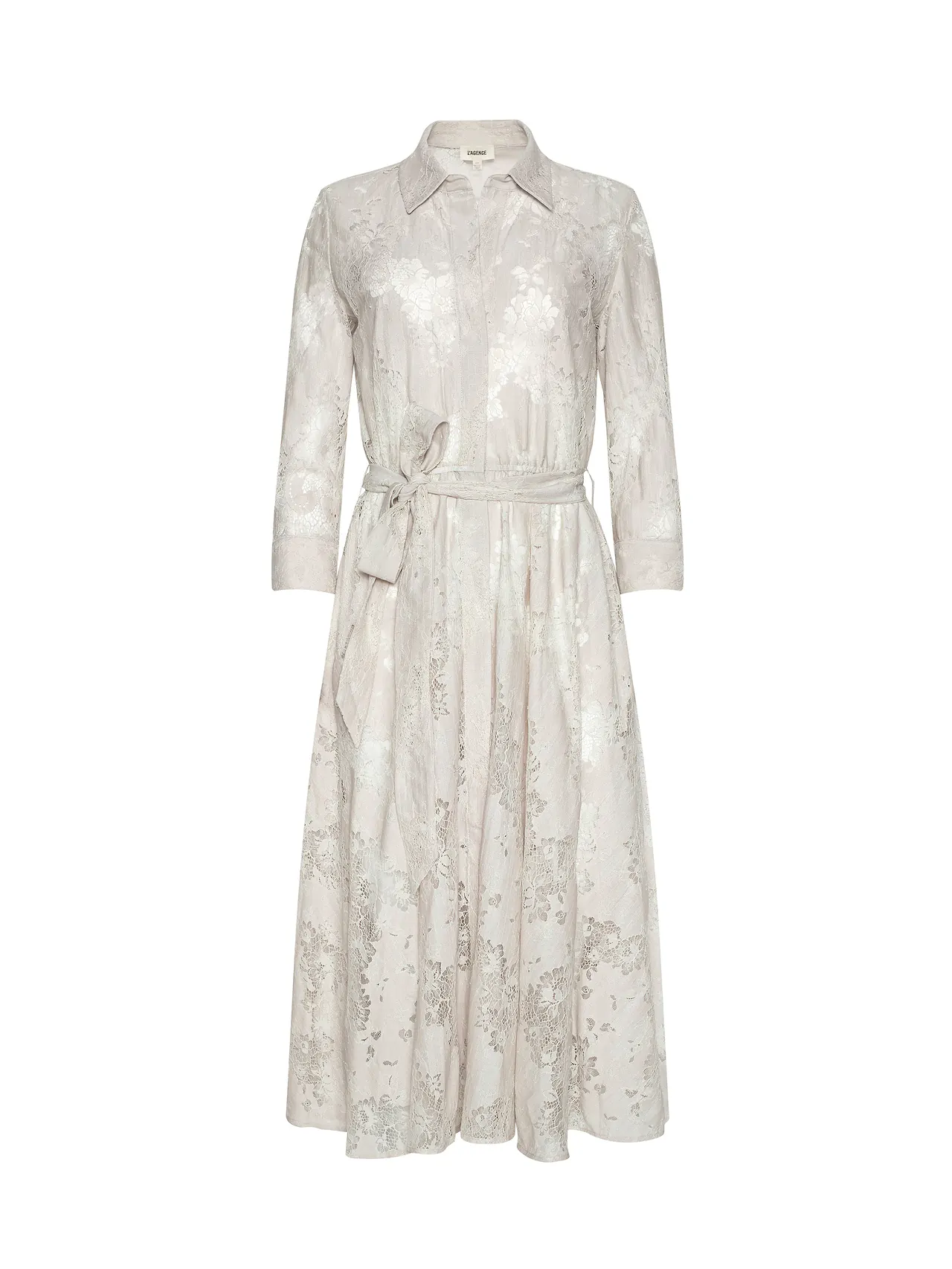 61689ACEc L'AGENCE RALPHIE 3/4 SLEEVE MIDI DRESS