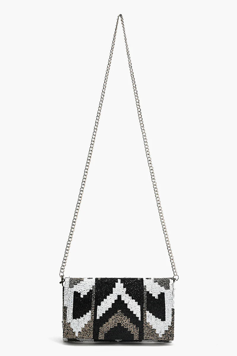 America & Beyond Ikat Noir Elegance Clutch