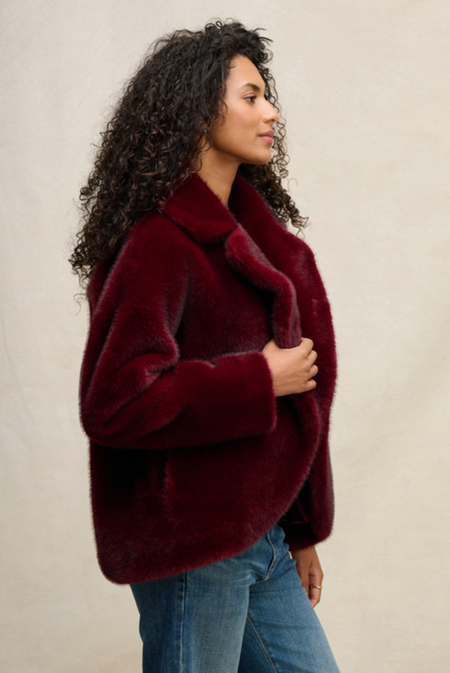 CAROLYN07bur velvet Longsleeve Fur Jacket
