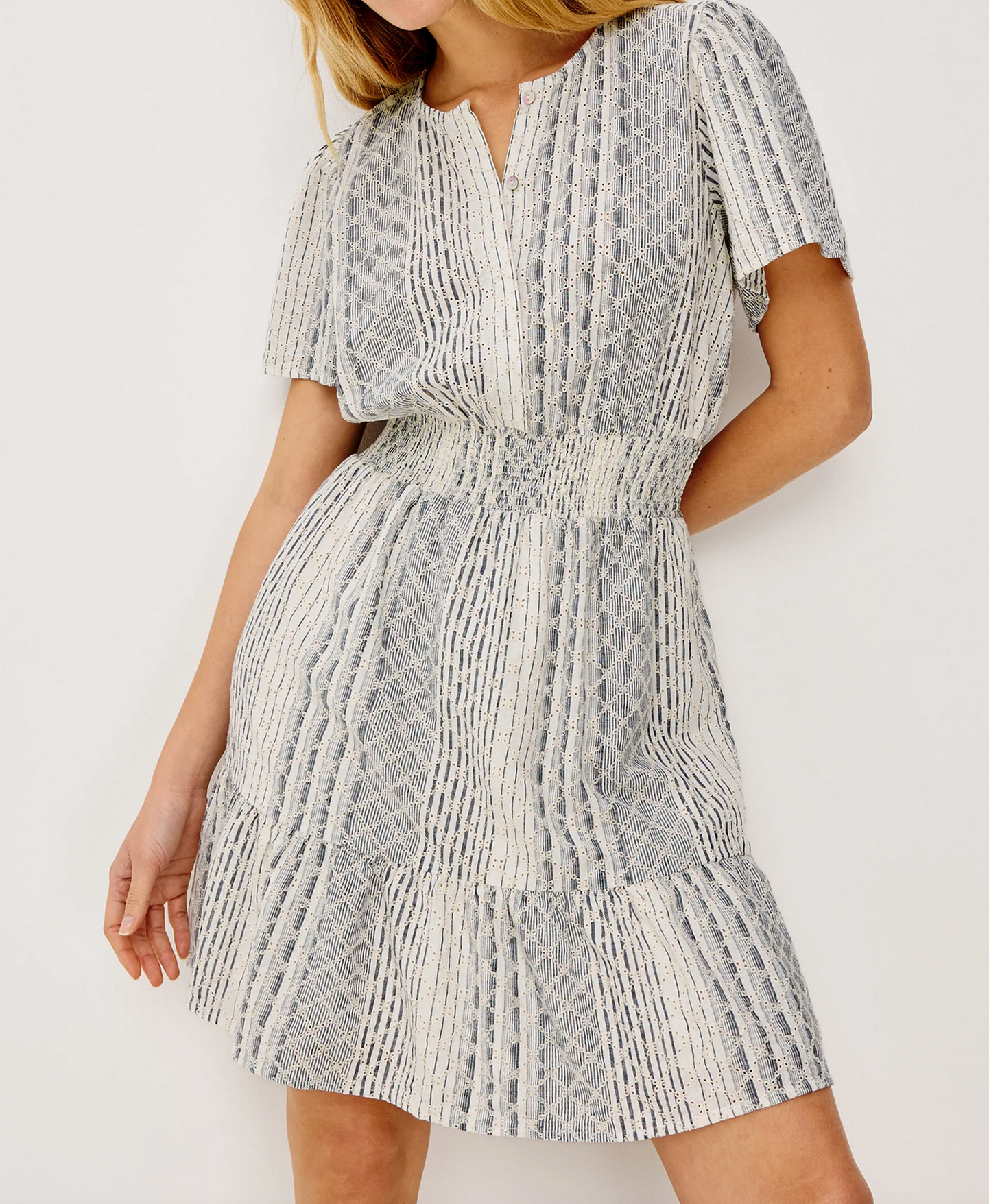 200-174G-86178617 Rails Didi Dress Striped Eyelet