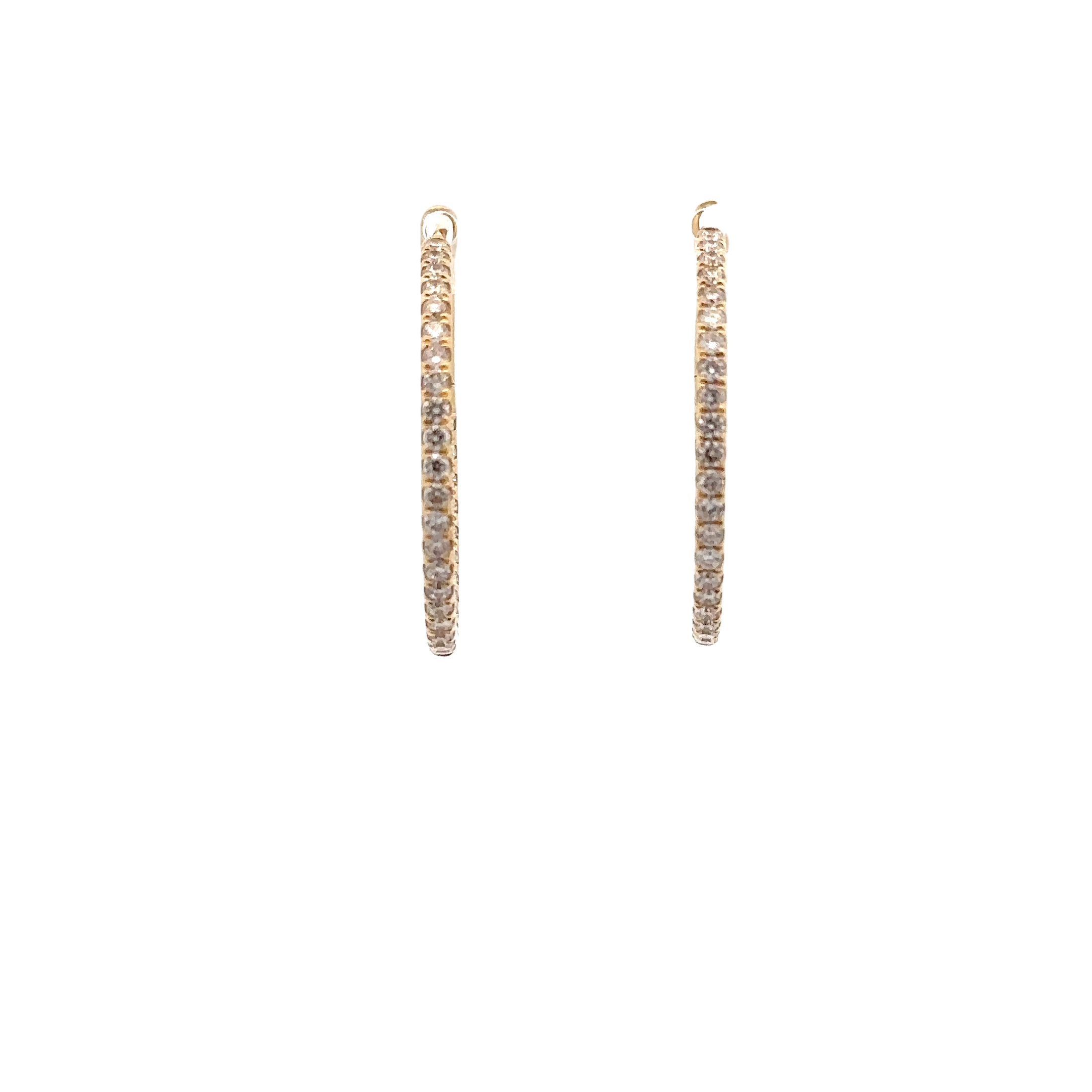WD1696 14KT Gold Diamond Hoops