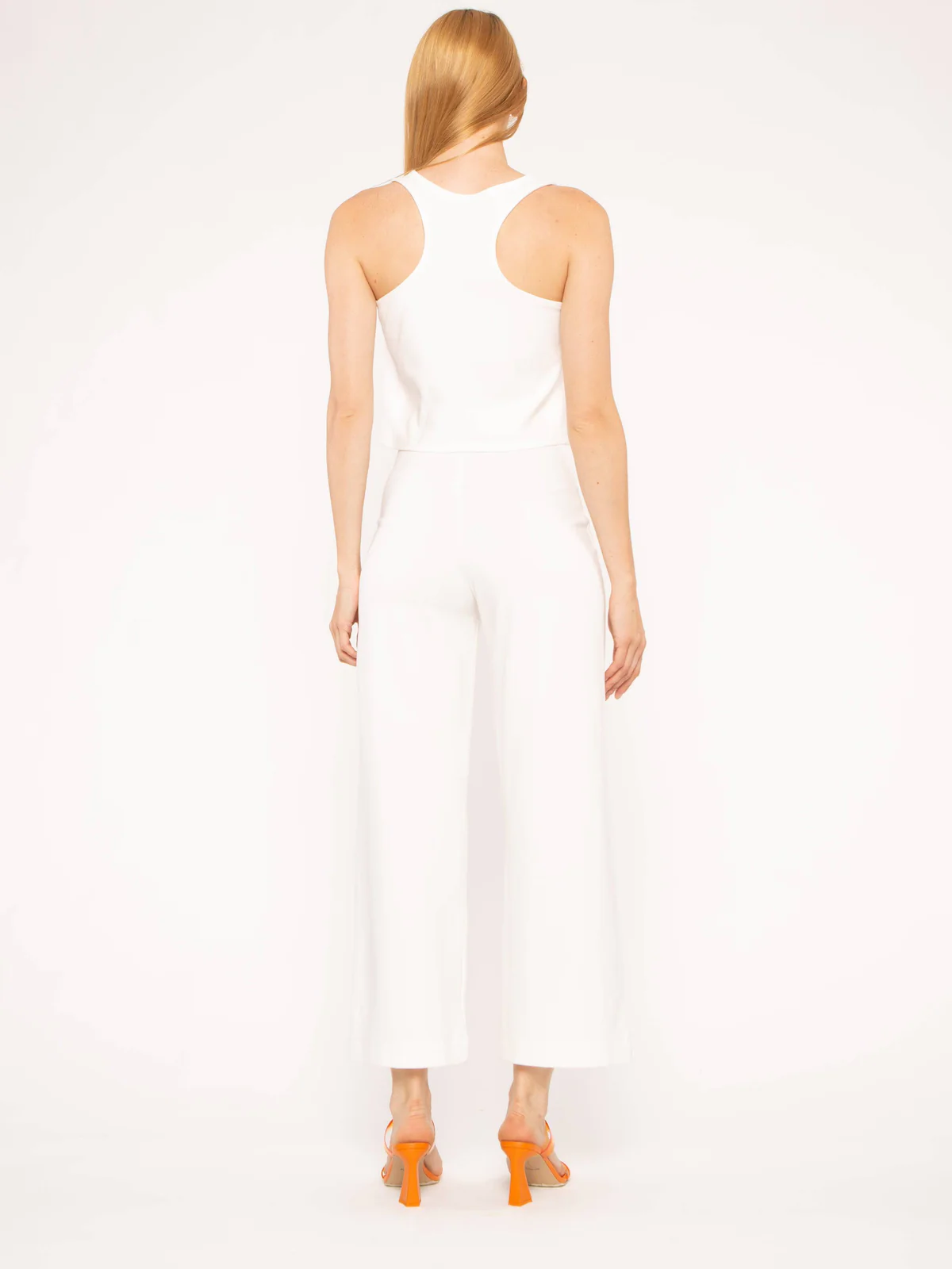 1362ow Ripley Rader Off-White Ponte Knit Straight Leg Pant: Cropped