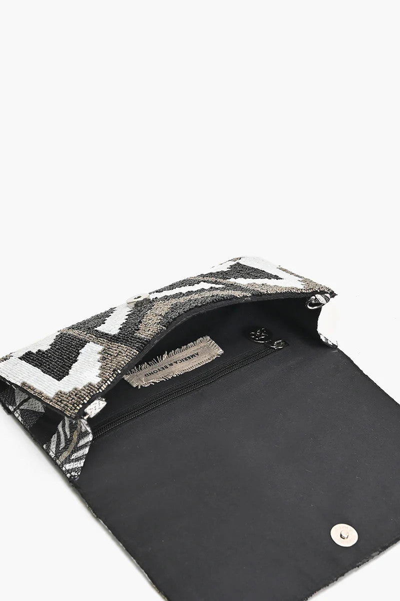 America & Beyond Ikat Noir Elegance Clutch