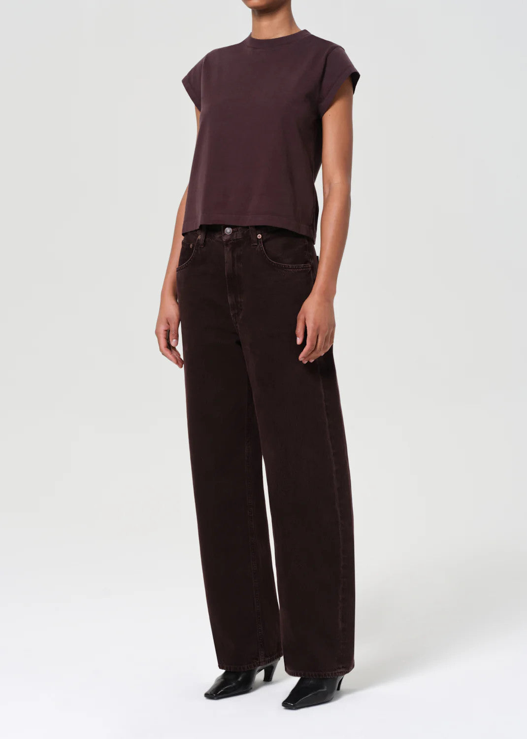 A7207-1521r AGOLDE Bryce Cap Sleeve Tee