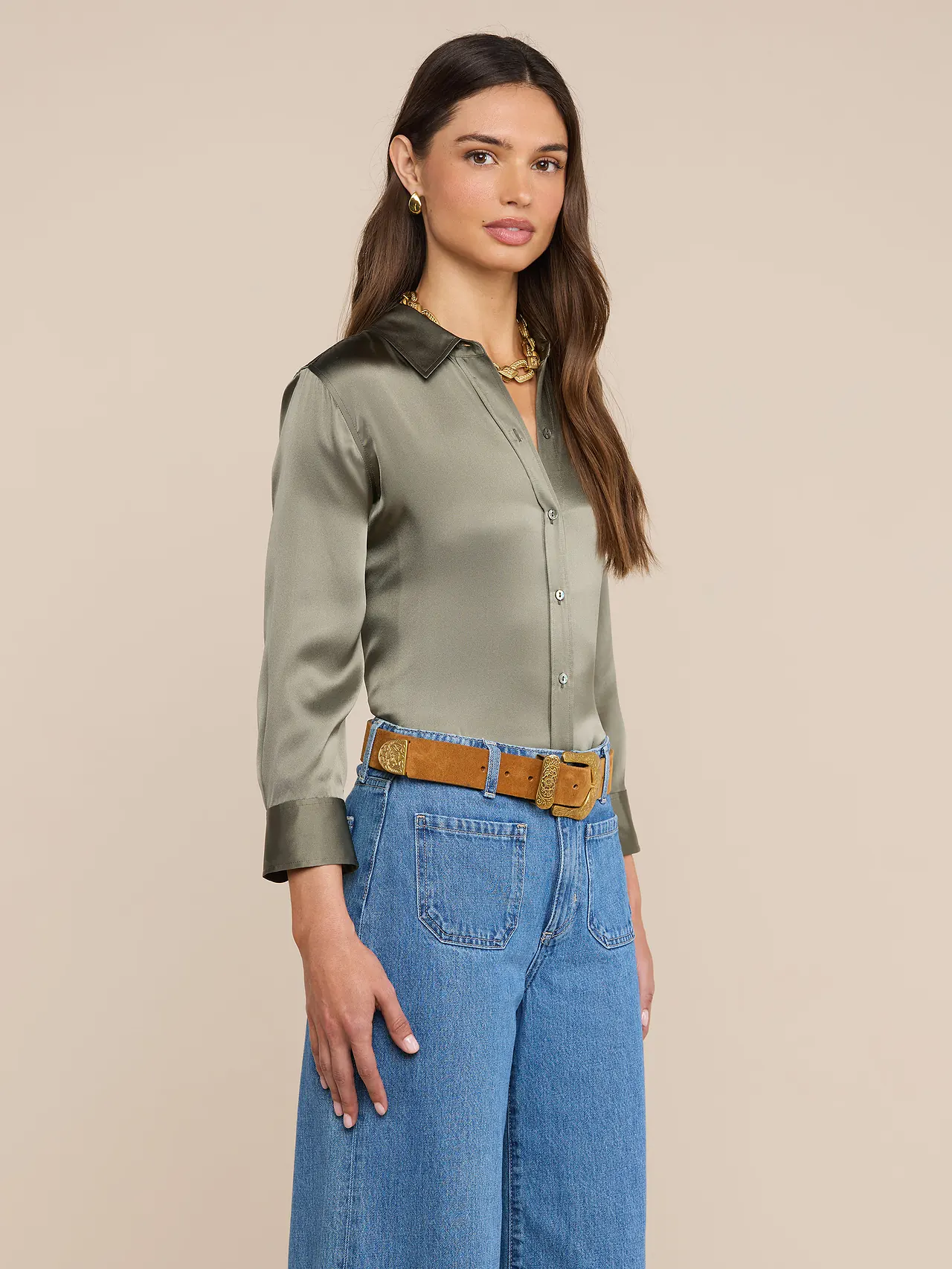 40126CLWso L'AGENCE Dani Button up Blouse