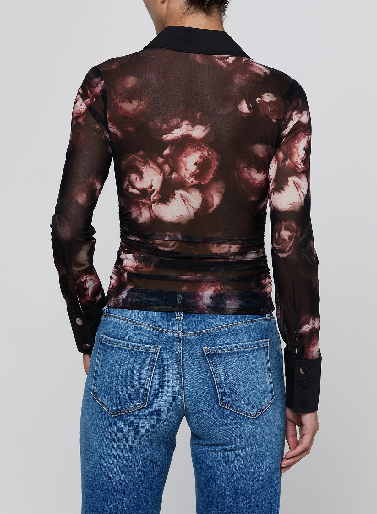 5844hyxbm L'AGENCE The Isola Mesh button up
