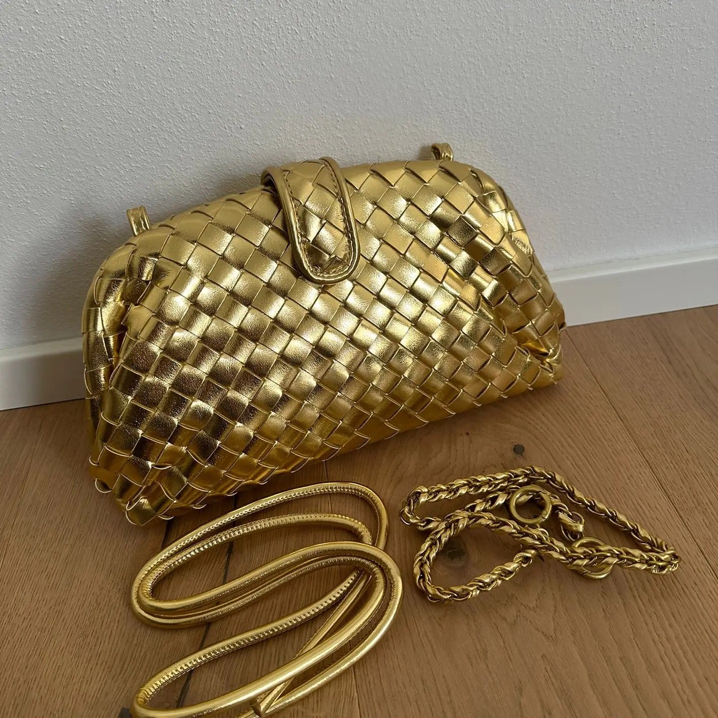LaurenG ZH Leather Woven Lg clutch bag